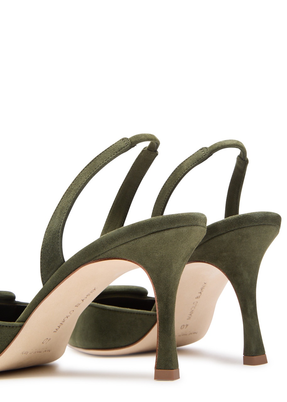 Manolo Blahnik Maysli 70 Suede Slingback Pumps - 3
