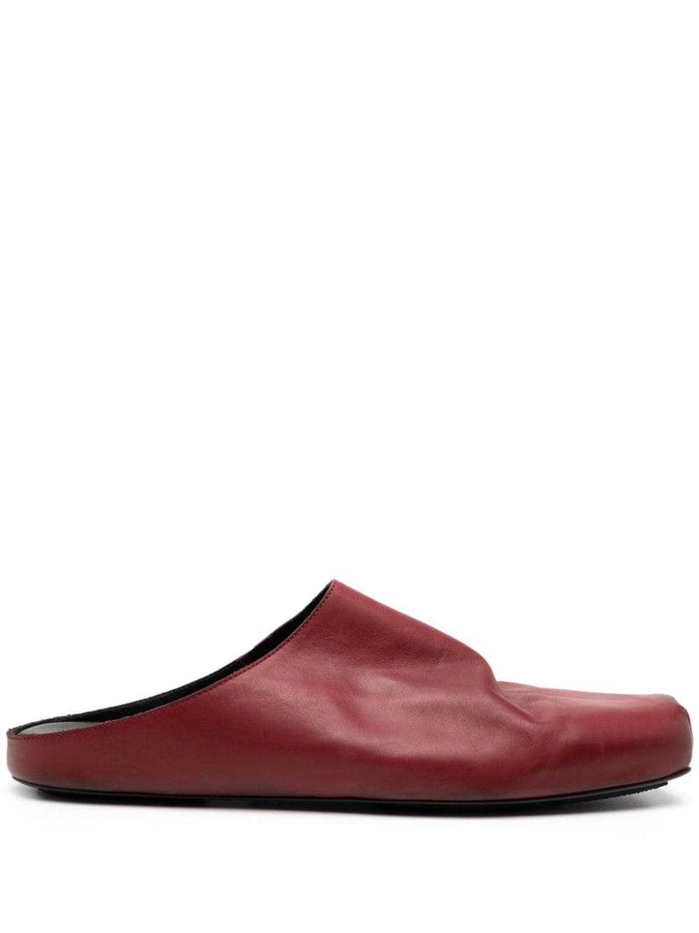 square-toe leather slippers - 1