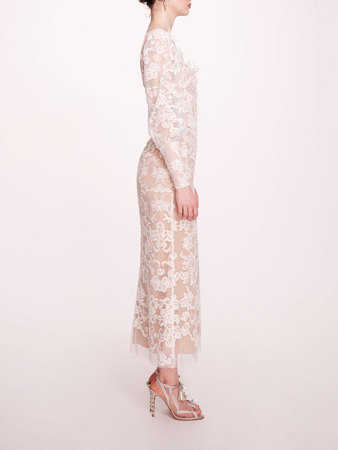LONG SLEEVE CORDED MIDI DRESS - 3