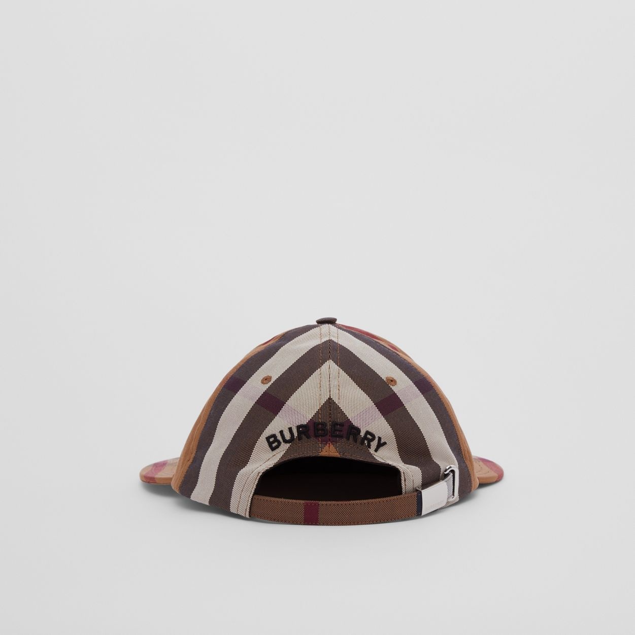Exaggerated Brim Check Cotton Baseball Cap - 7