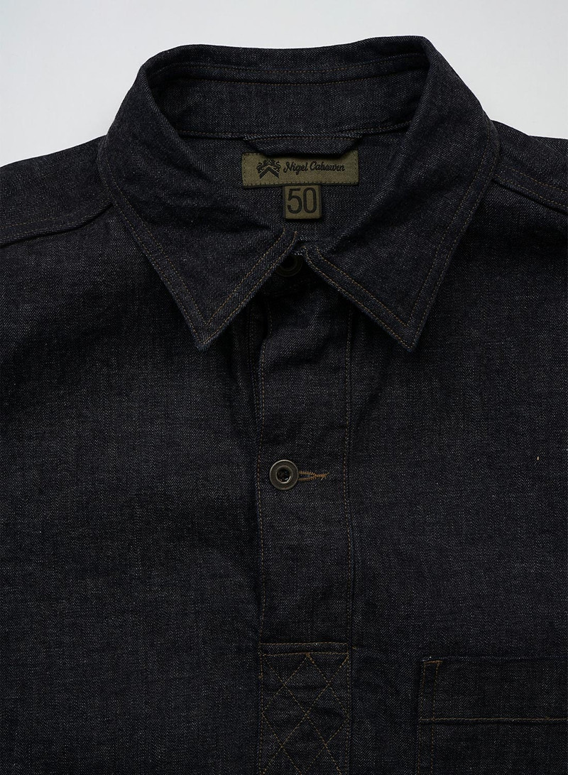 Nigel Cabourn Pullover Shirt 10oz Denim in Indigo outlook