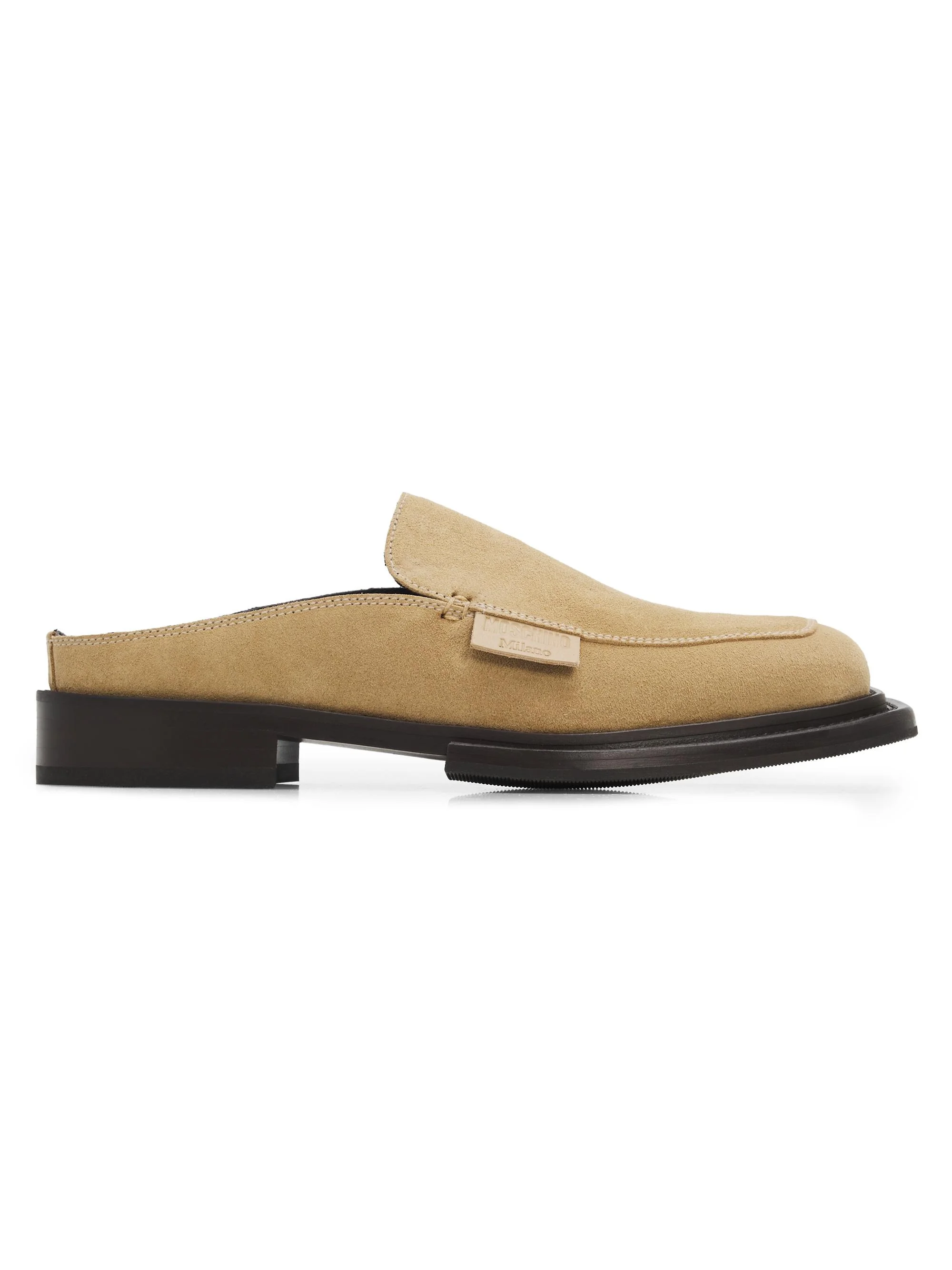 Men's Suede Loafer Mules - Beige - 1