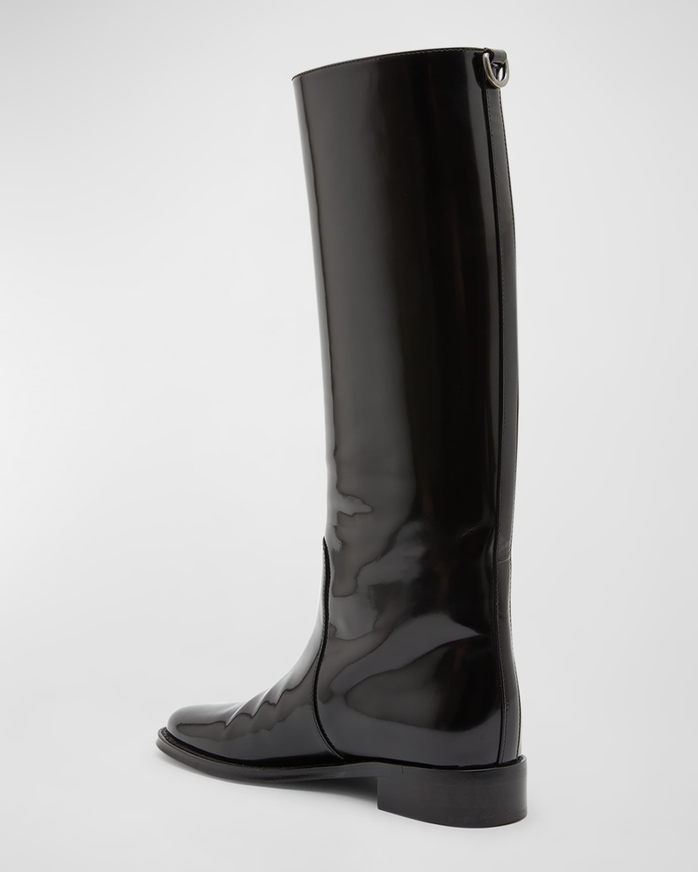 Hunt Knee-Length Patent Leather Boots - 4