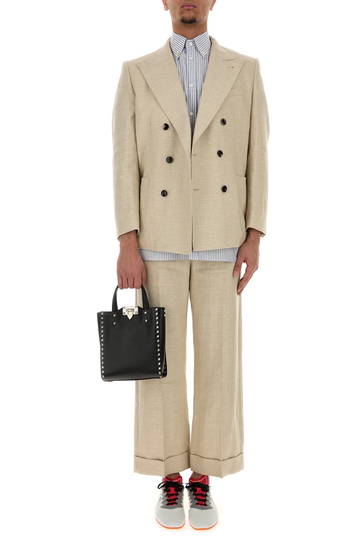 Beige linen blend blazer - 6