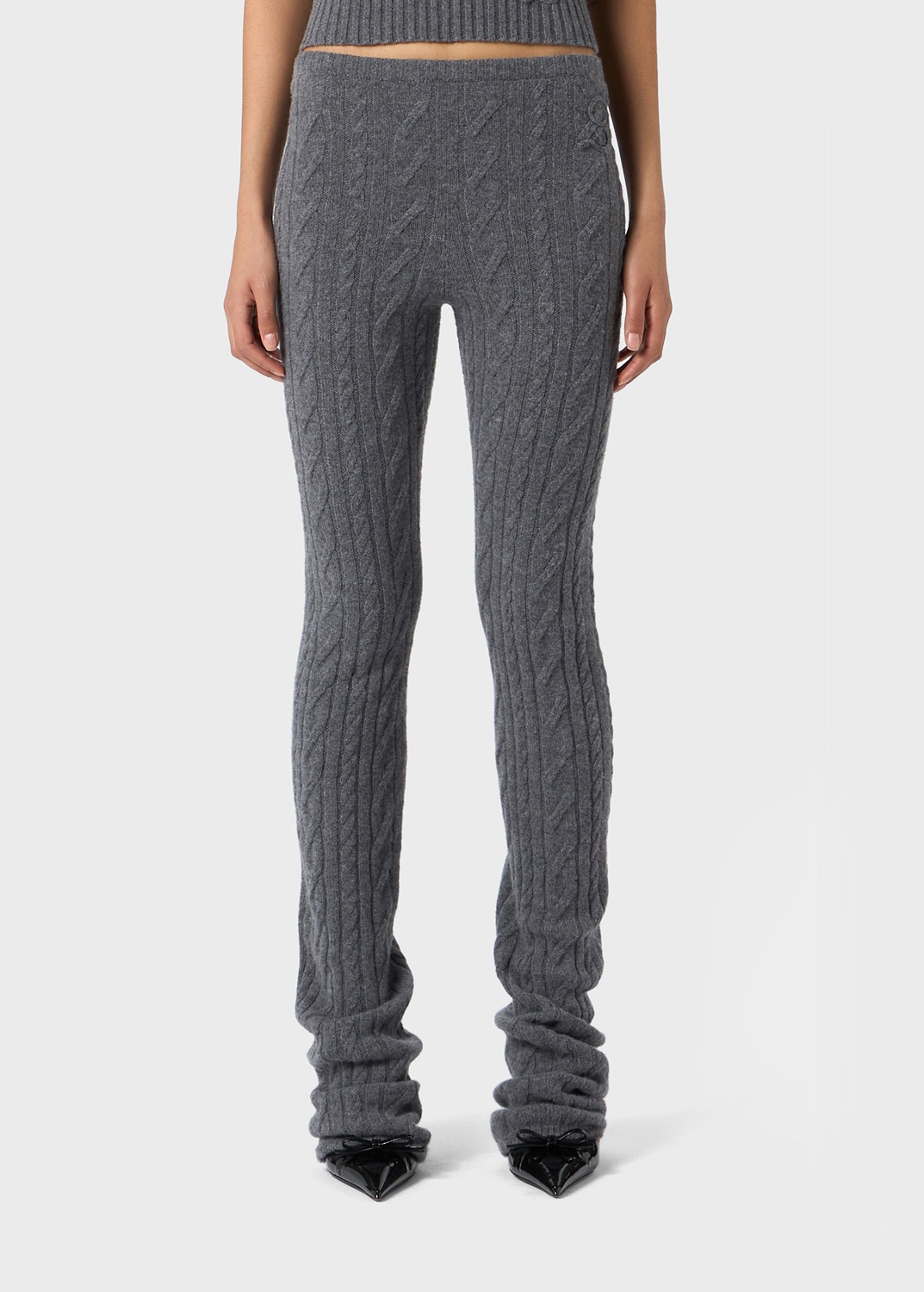 RIBBED KNIT PANTS WITH TORCHON - 3