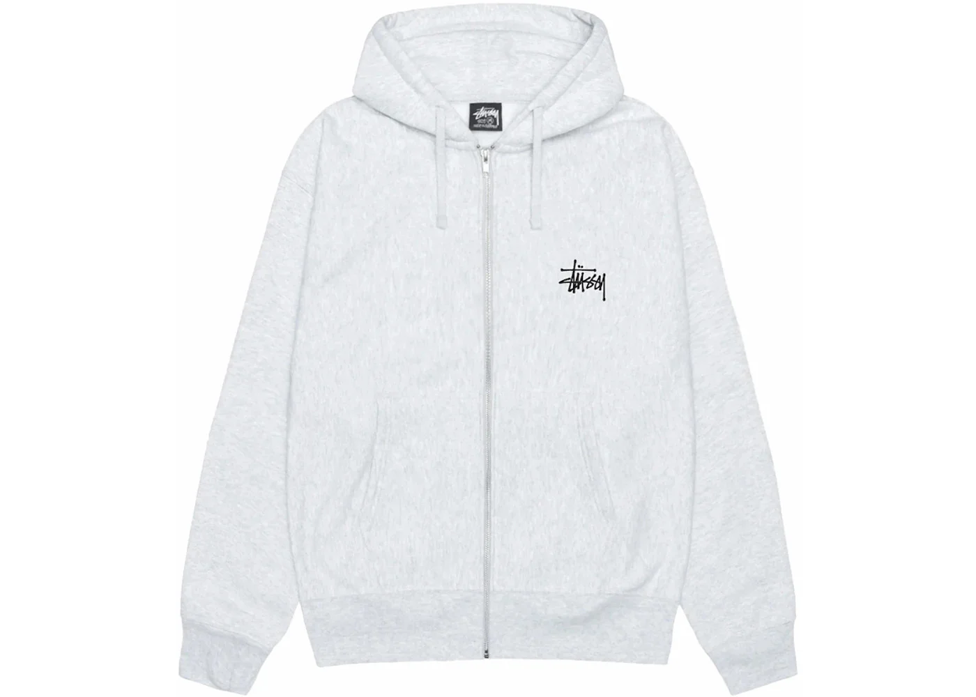Stussy Basic Stussy Zip Hoodie Ash Heather - 1