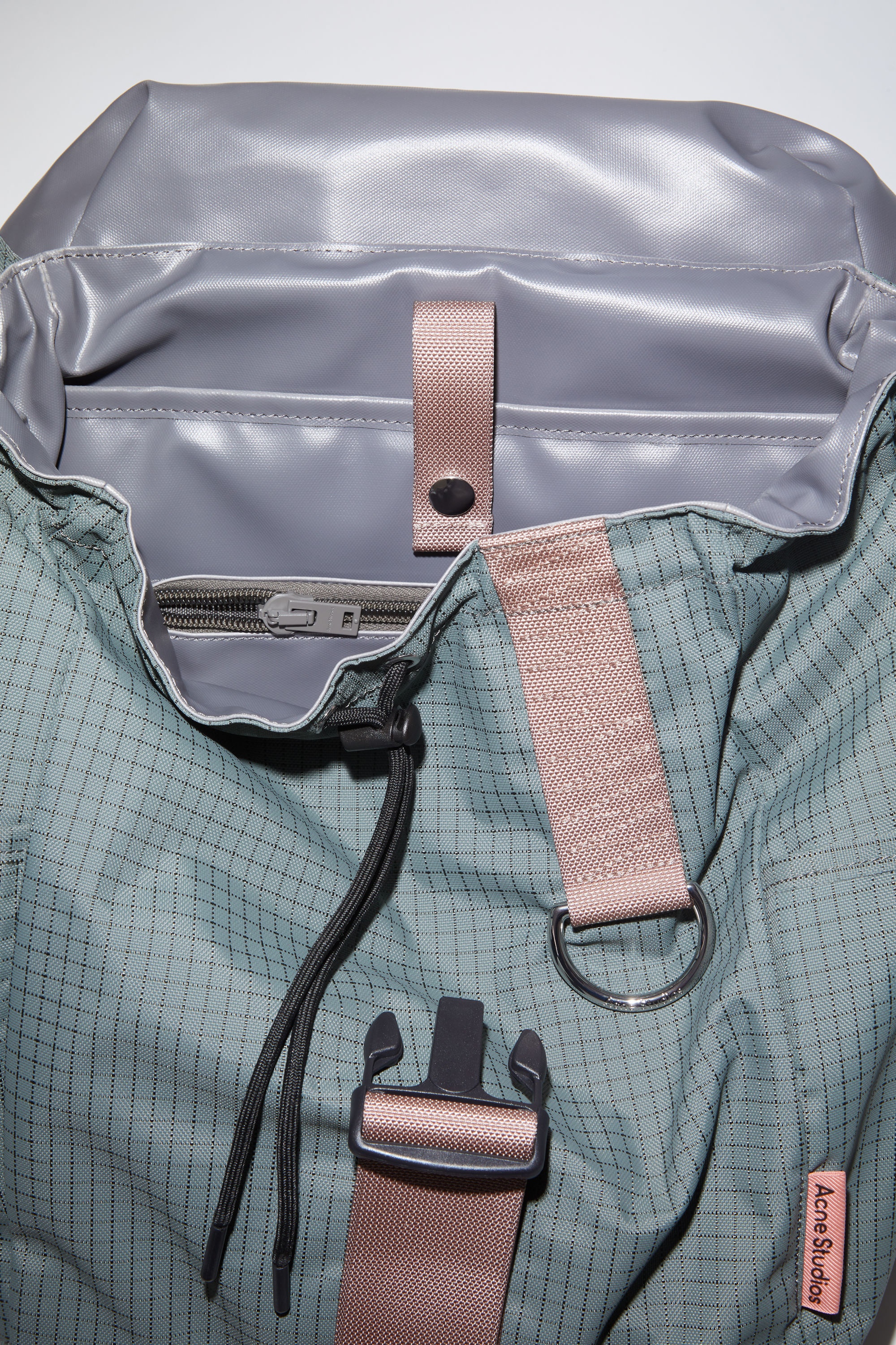 Ripstop nylon backpack - Dark grey/old pink - 5