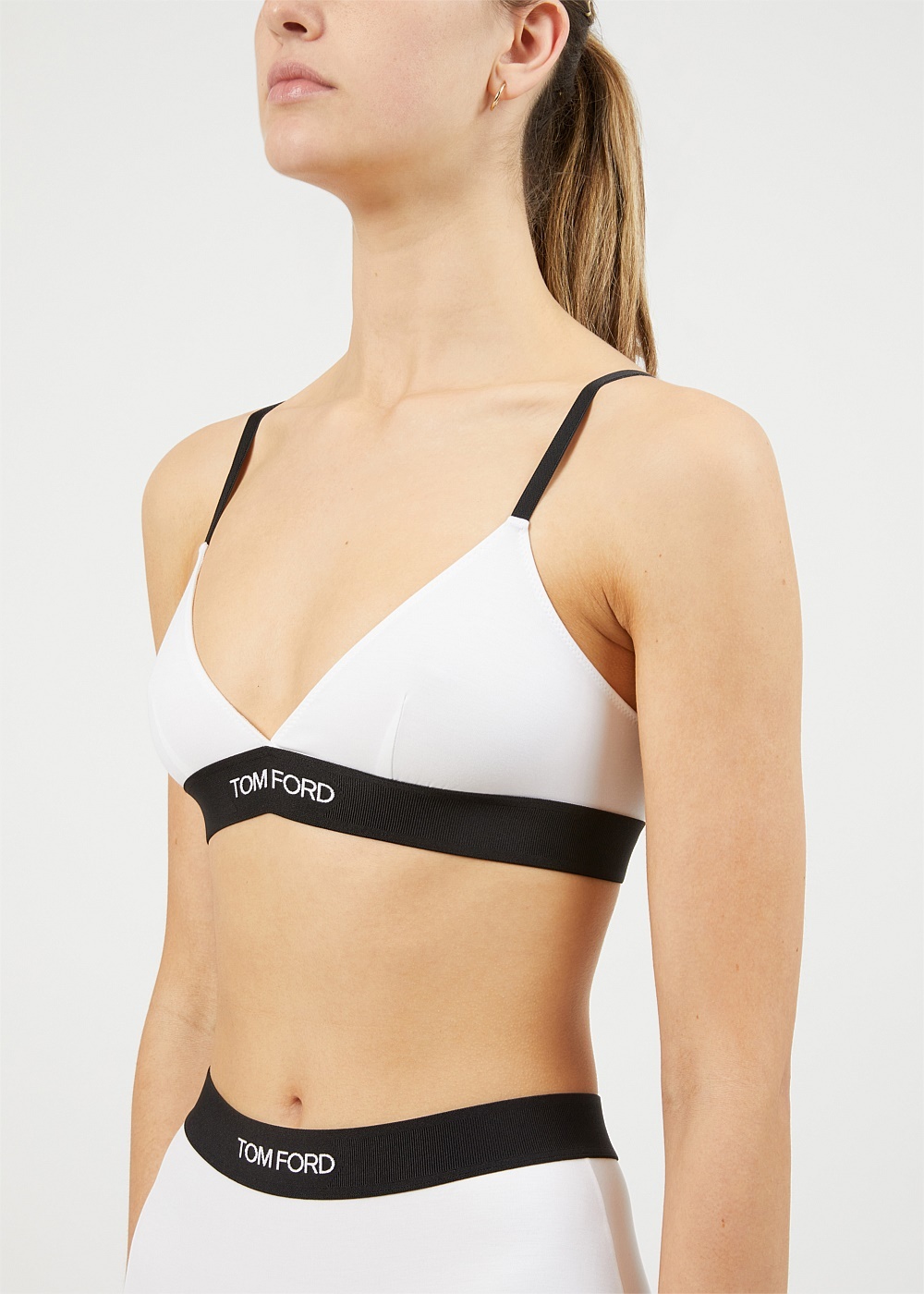 White Modal Signature Logo Bralette - 2