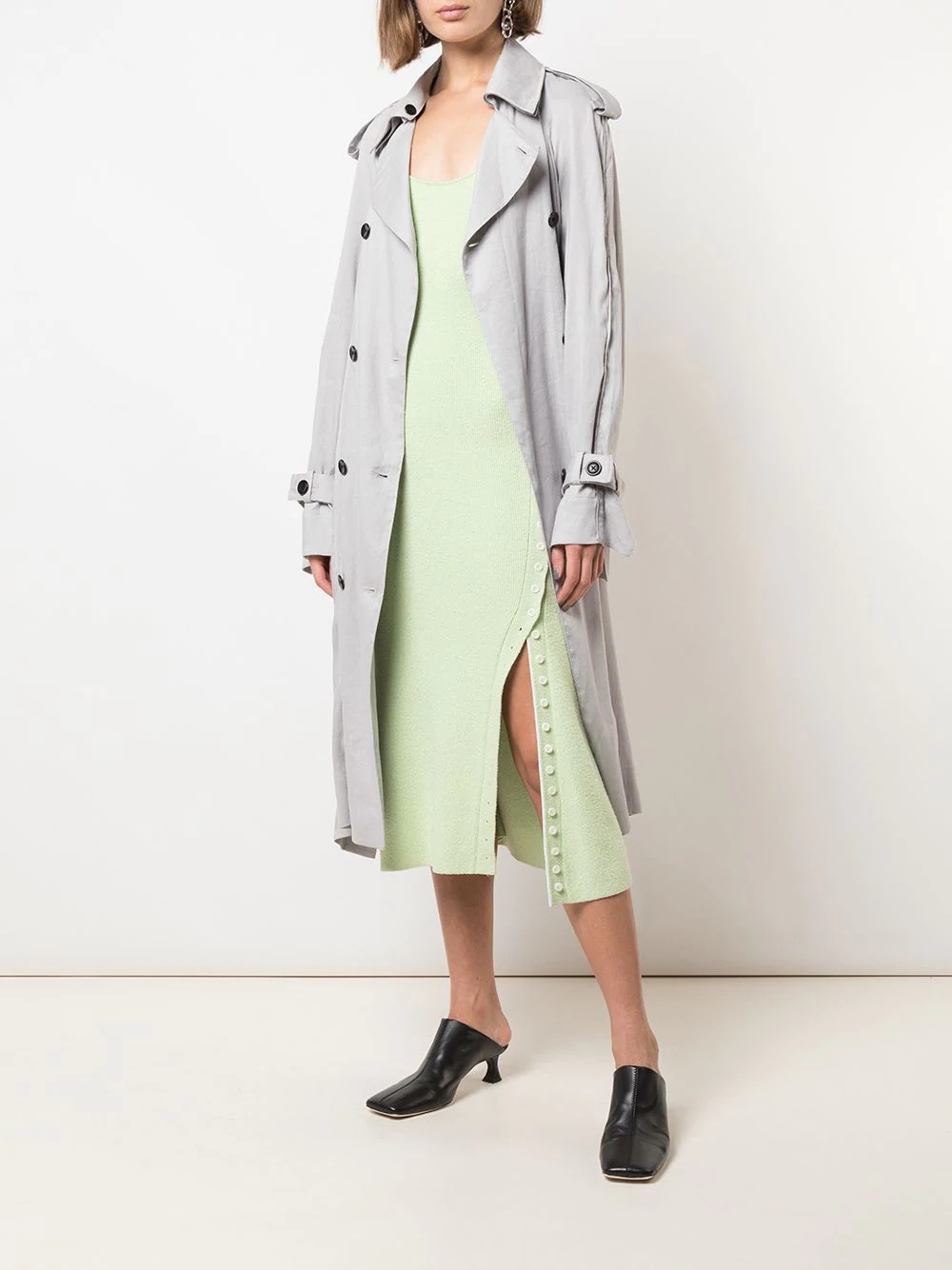 belted trench coat - 2