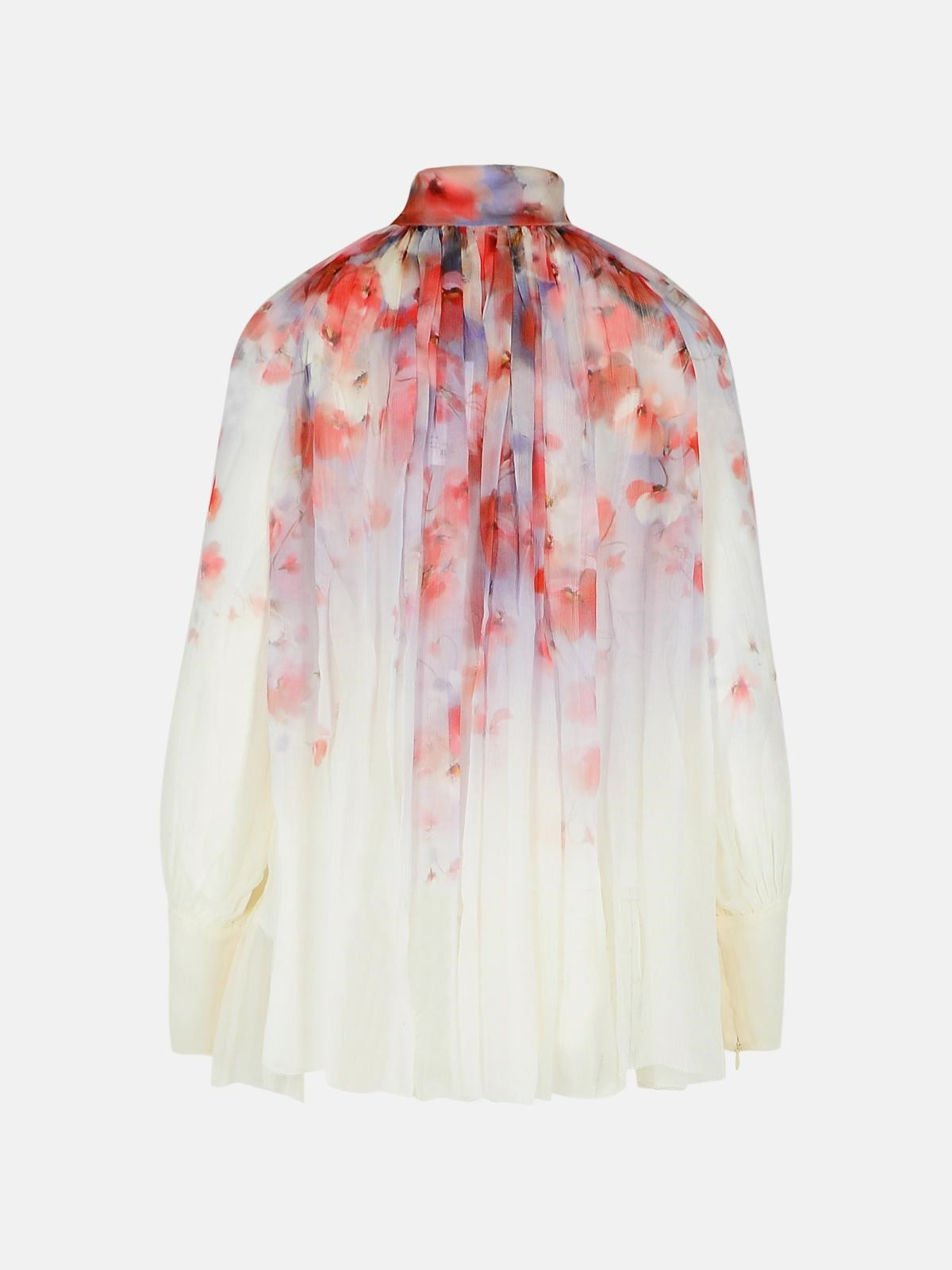'CRUSH SMOCK' MULTICOLOR POLYESTER BLEND BLOUSE - 3