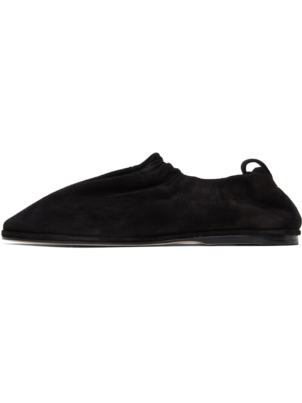 Black Suede Banded Ballerina Flats - 3