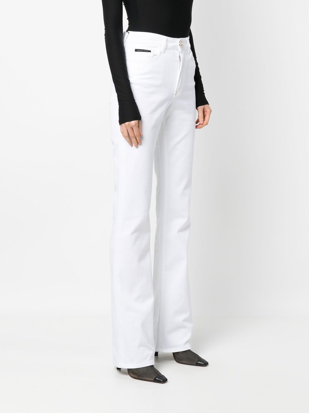 high-waisted flared jeans - 3