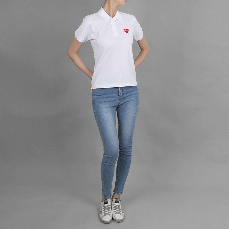 (WMNS) COMME des GARCONS PLAY Polo Red Emblem 'White' AZ-T005-051-5 - 6
