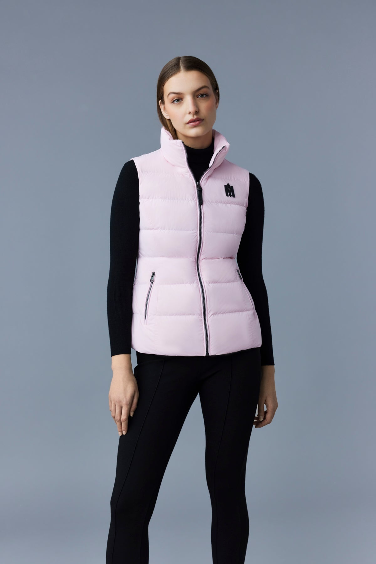 GISELA Stretch light down vest with stand collar - 5