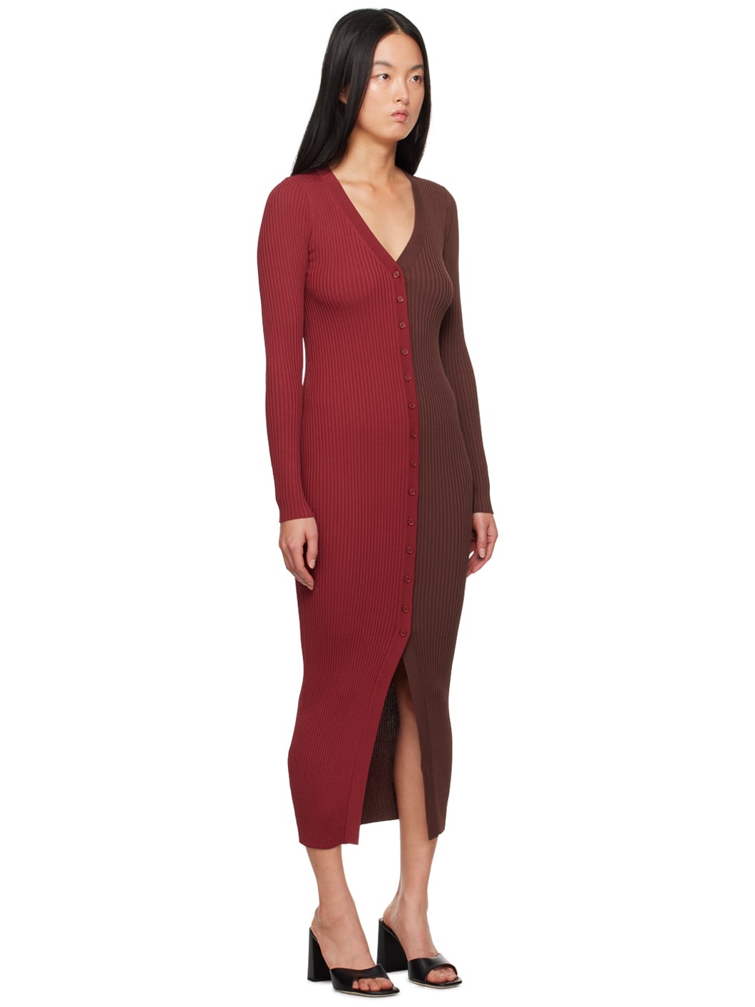 Red & Brown Shoko Midi Dress - 2