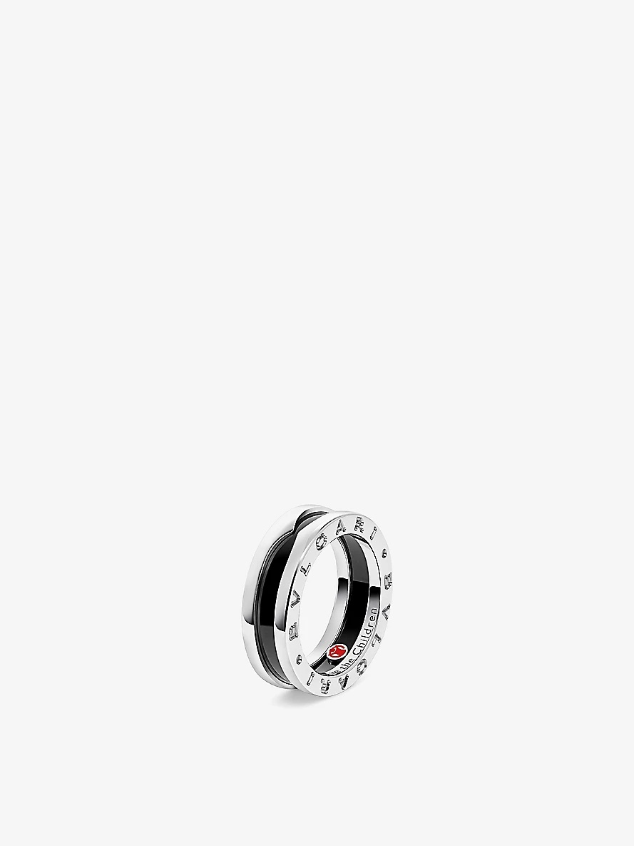 Save the Children sterling silver and black ceramic one-band ring - 1