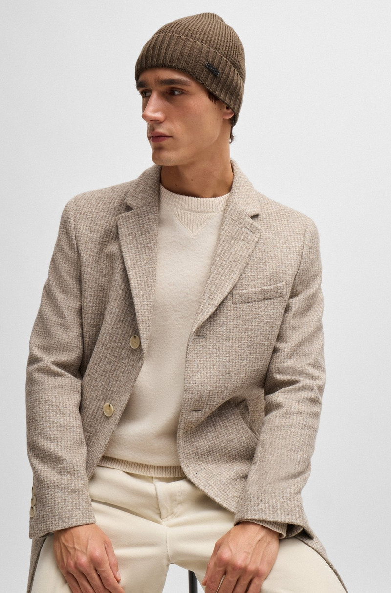 RIBBED BEANIE HAT IN MERINO WOOL 3