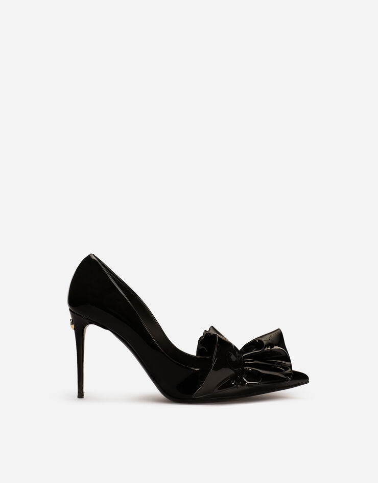 Patent leather pumps with ruches - 1