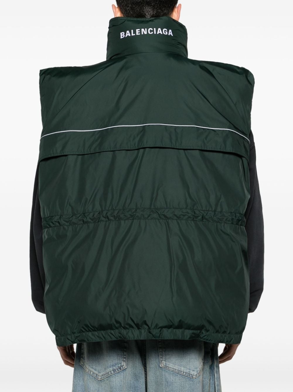 logo-print puffer vest - 5