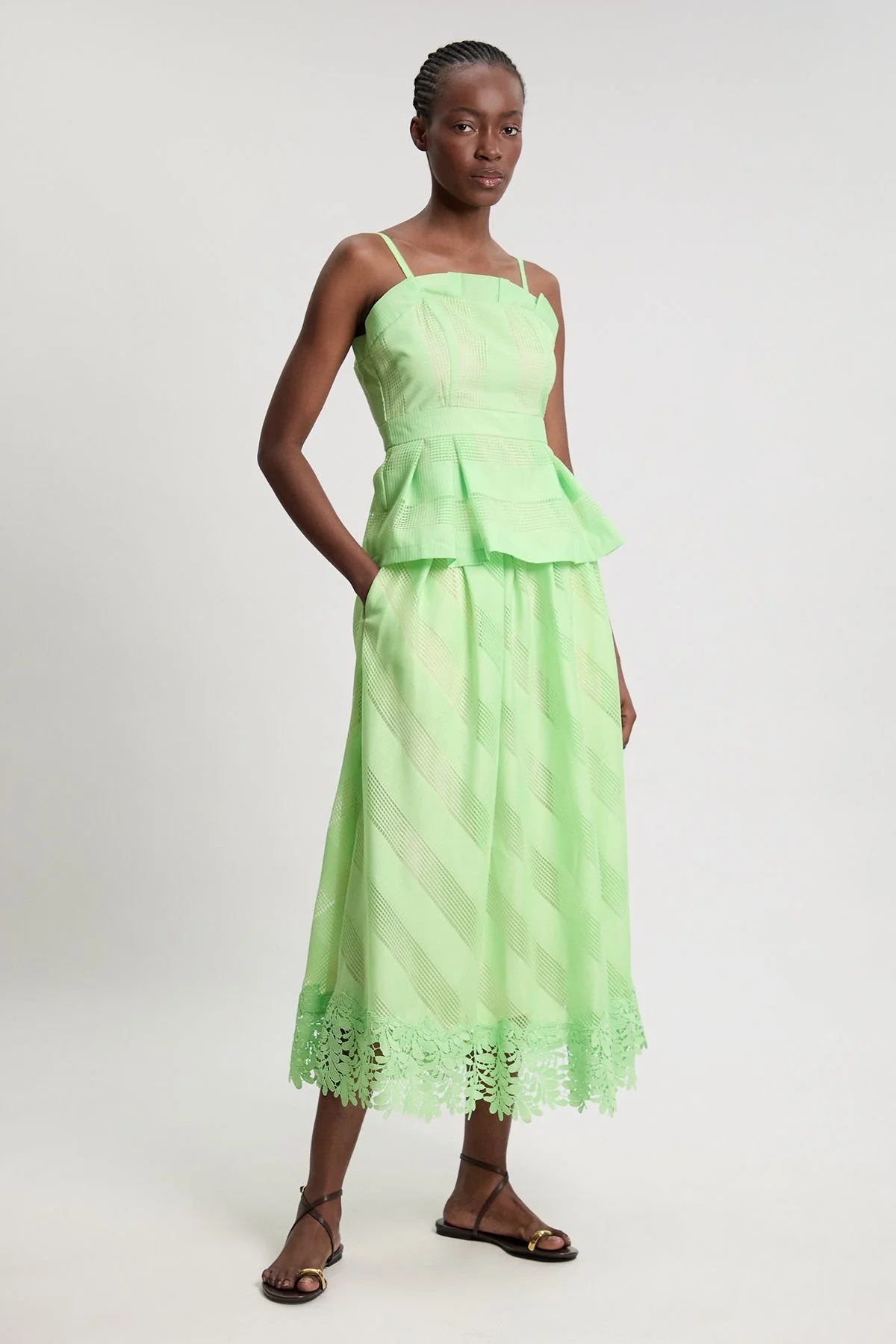 Textured Organza Mix Full Skirt - 1