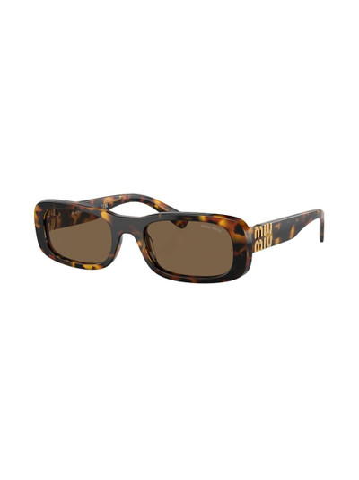 Miu Miu tortoiseshell-effect rectangle-frame sunglasses outlook