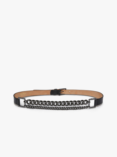 Max Mara NEWBUCKLECHAIN Chain-embellished leather belt outlook