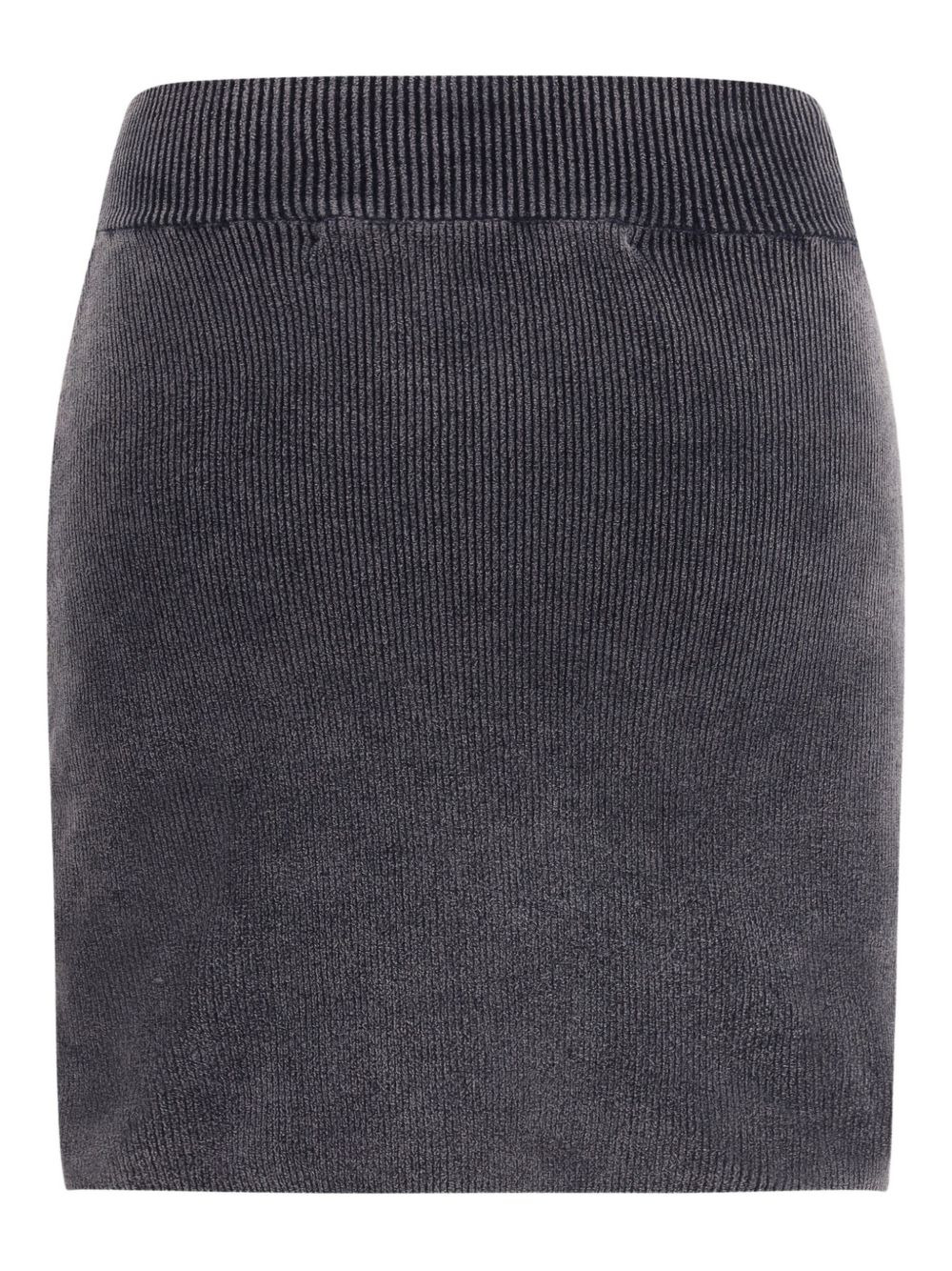 ribbed logo-embossed skirt - 2