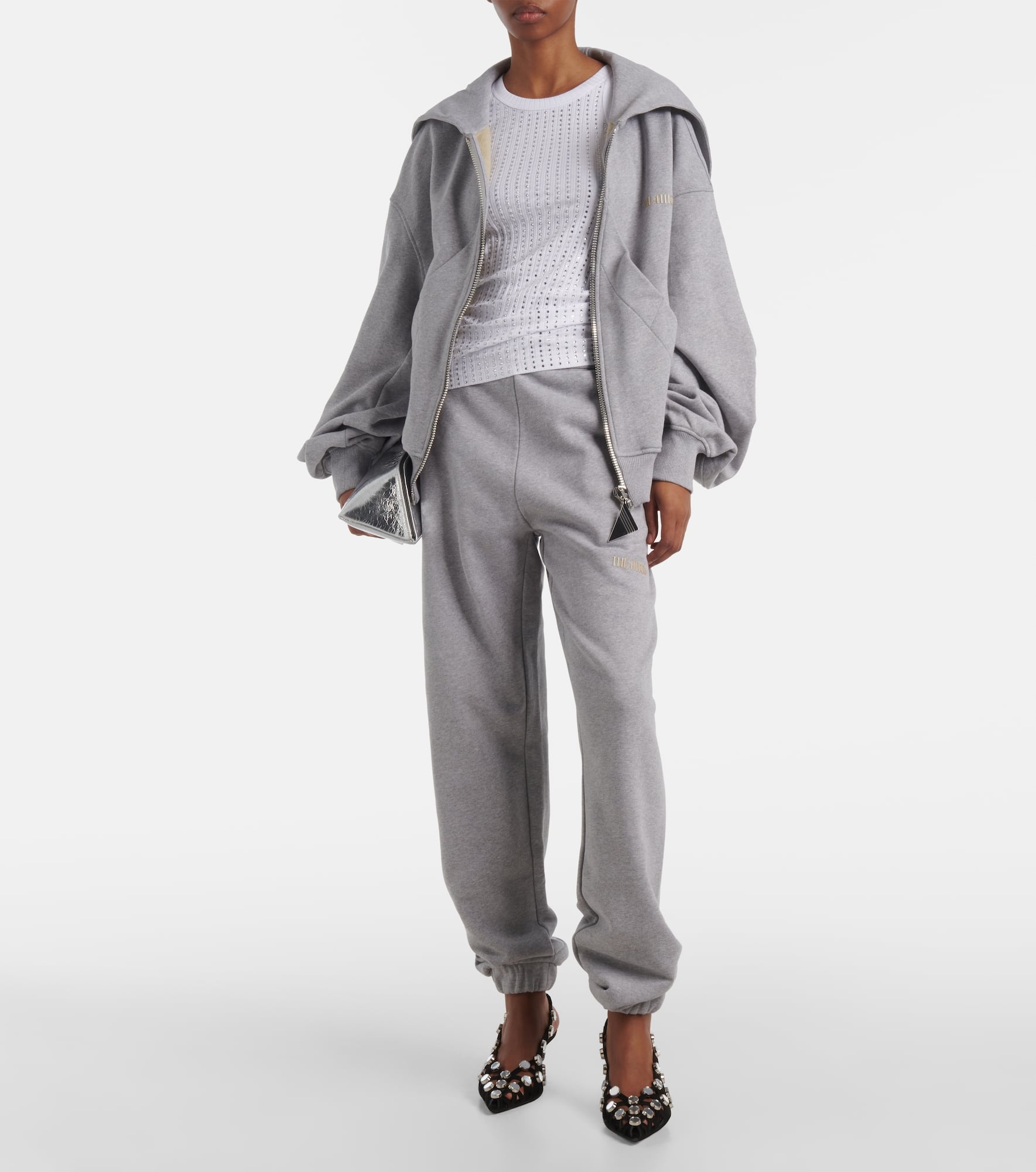 Logo cotton fleece hoodie - 2