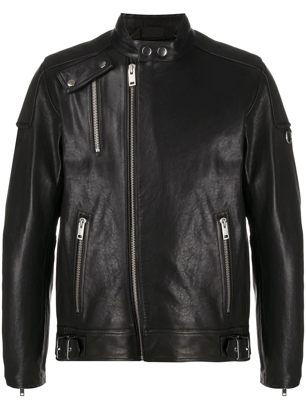 zip-up biker jacket - 1