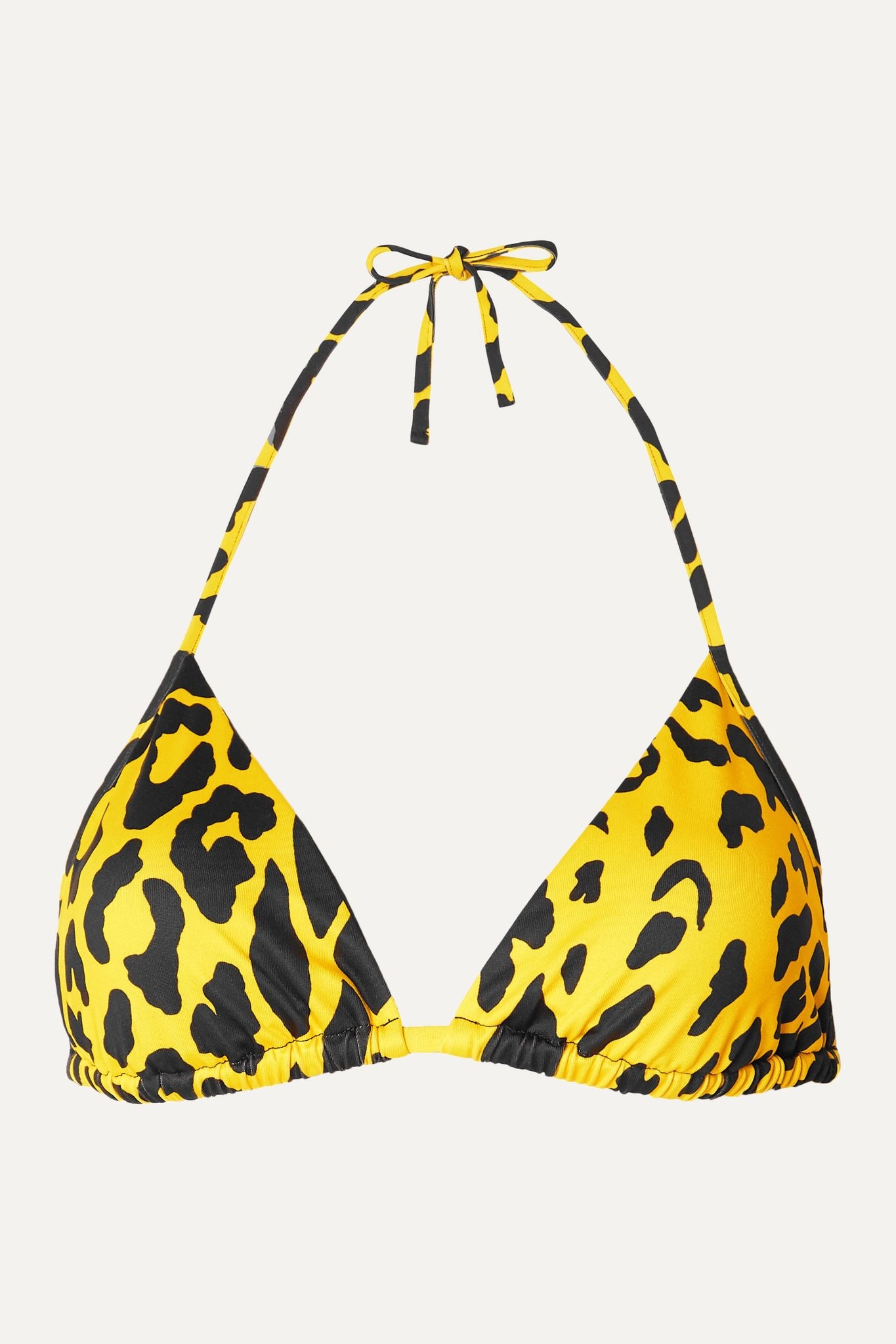 Neon leopard-print triangle bikini top - 1