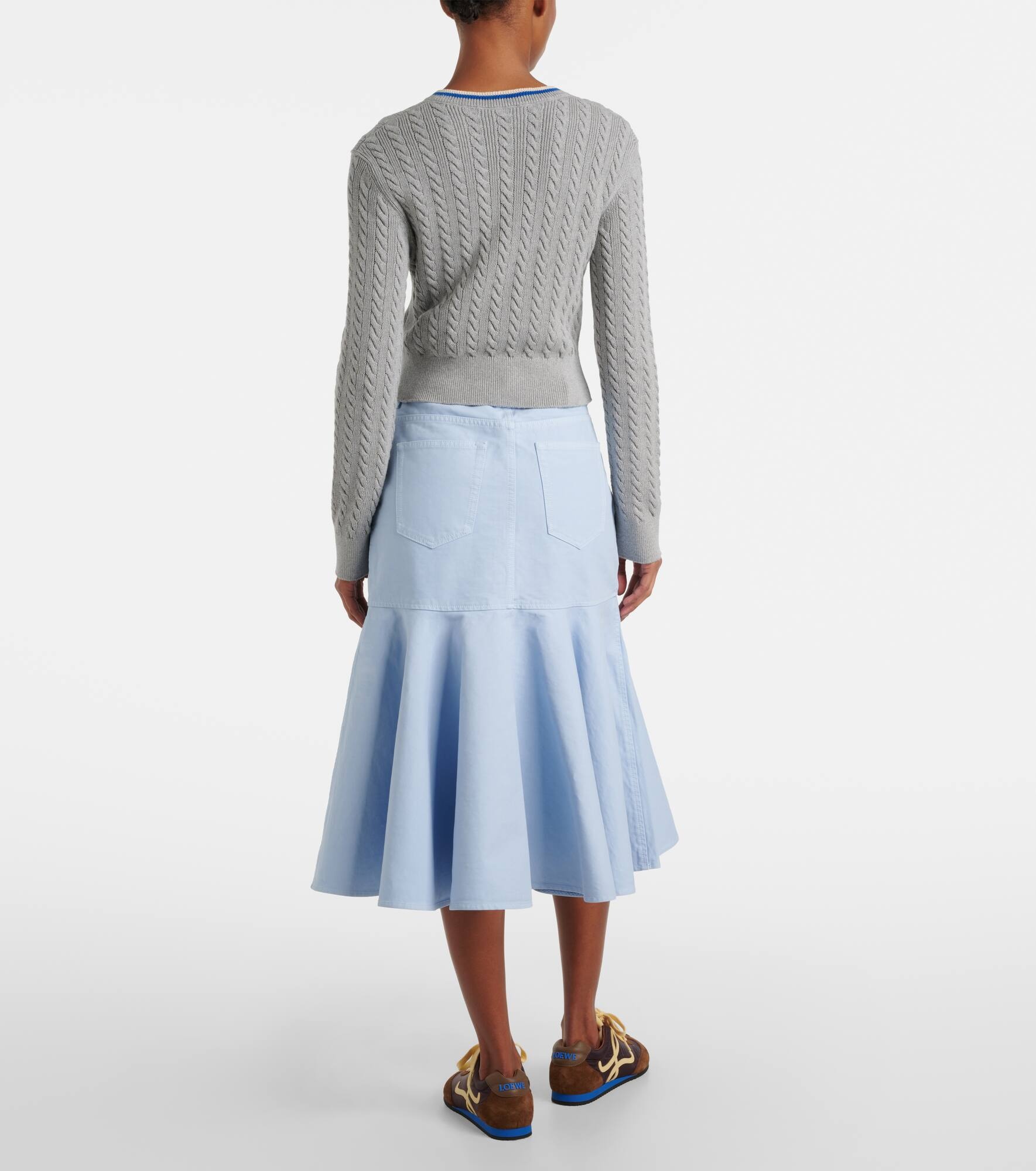 Cable-knit cropped cotton sweater - 3