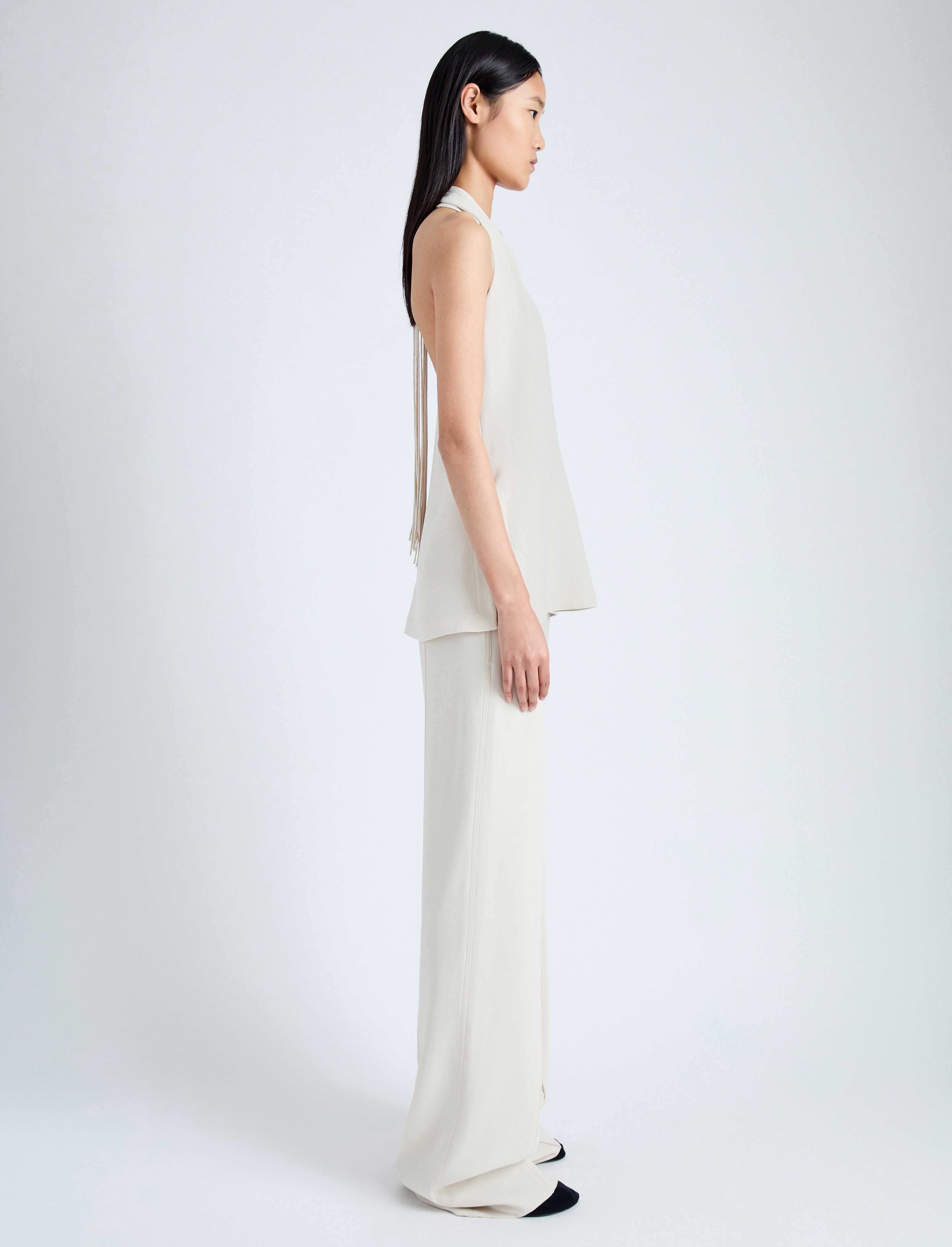 Weyes Pant in Light Matte Viscose Crepe - 3