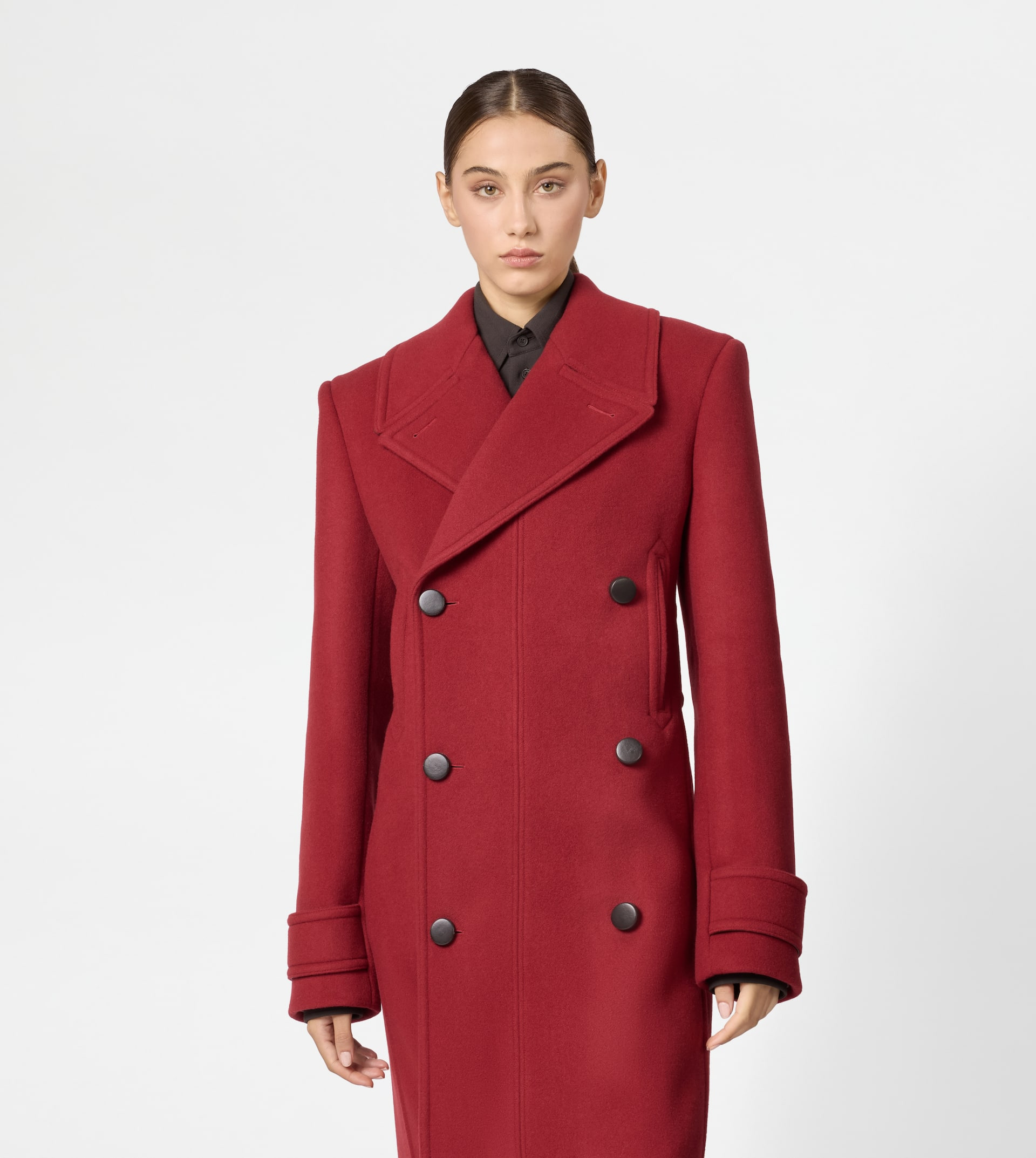 COAT IN WOOL - RED - 4