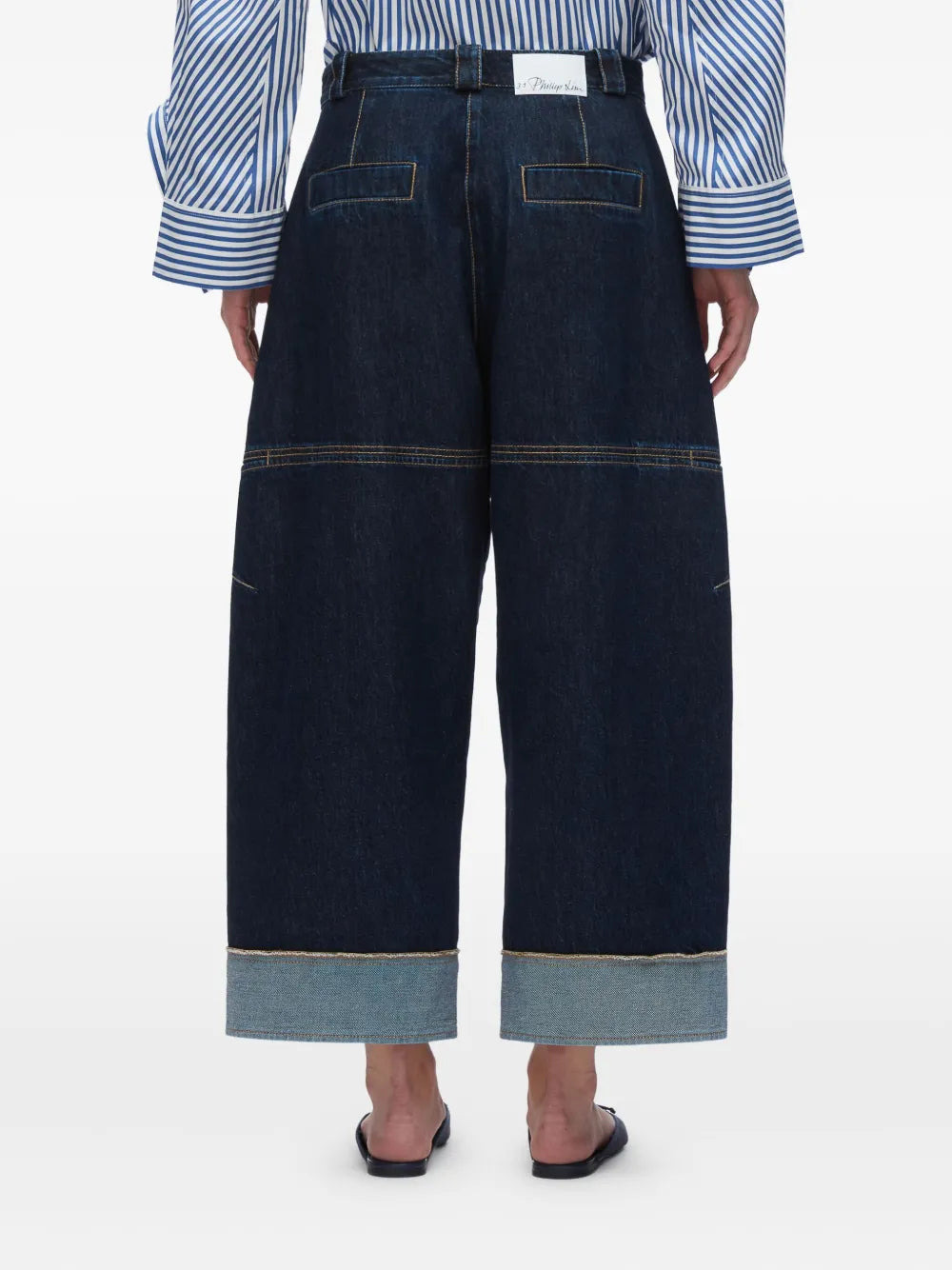 Curved Wide Leg Cropped Pants - 4