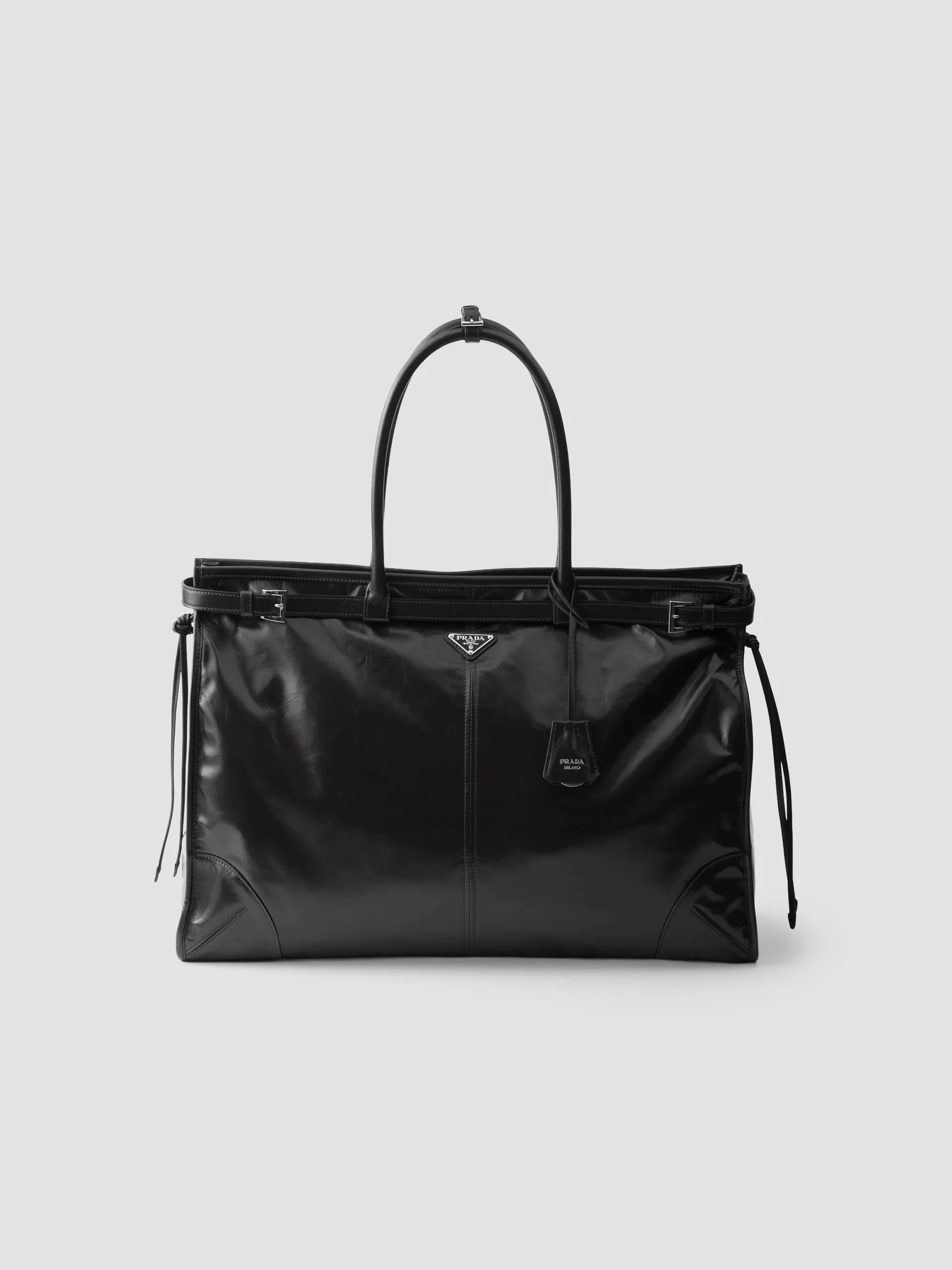 Men's Bonnie Leather Tote Bag - Black - 1