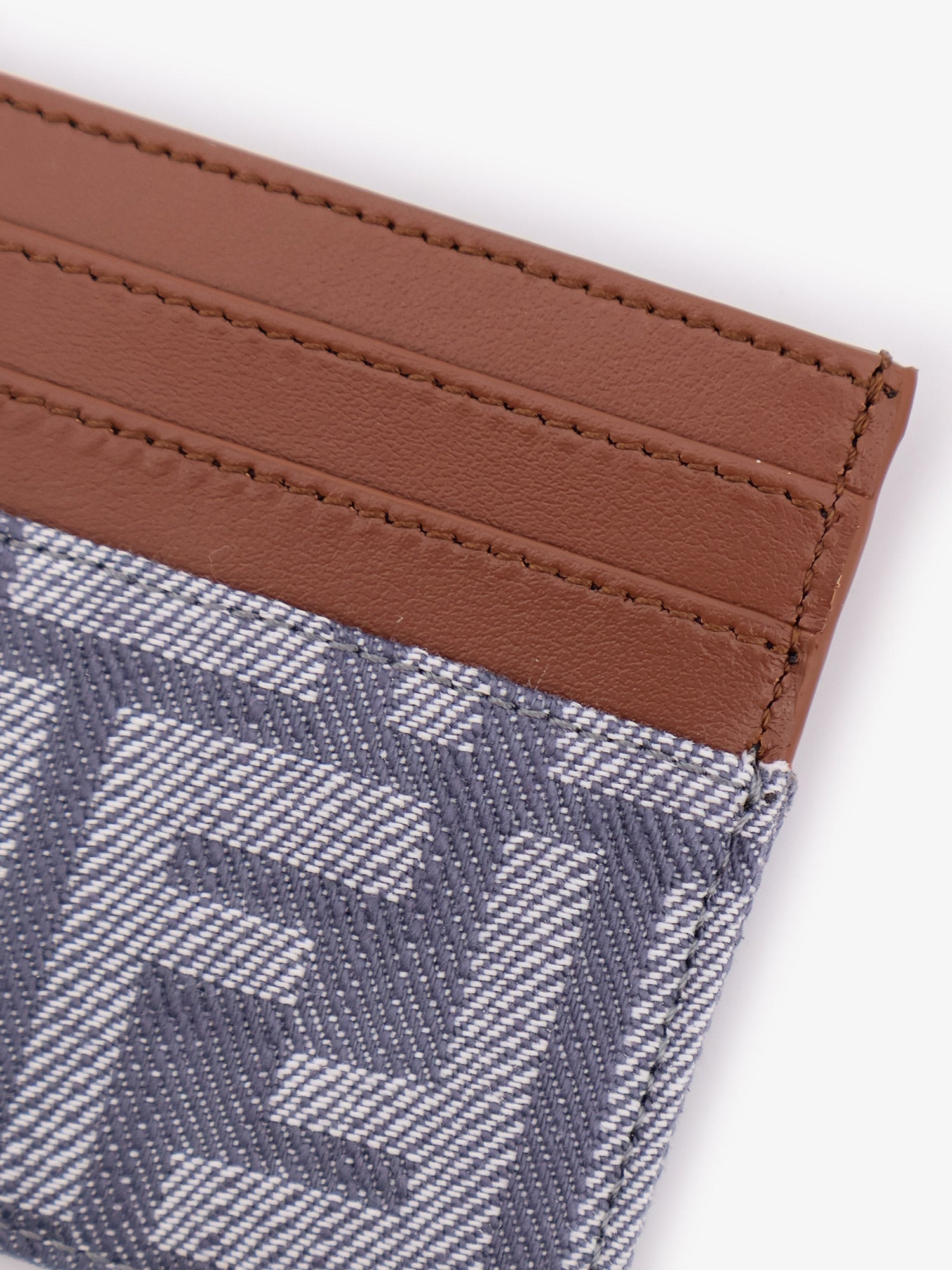 LEATHER AND FF JACQUARD FABRIC CARDHOLDER - 3
