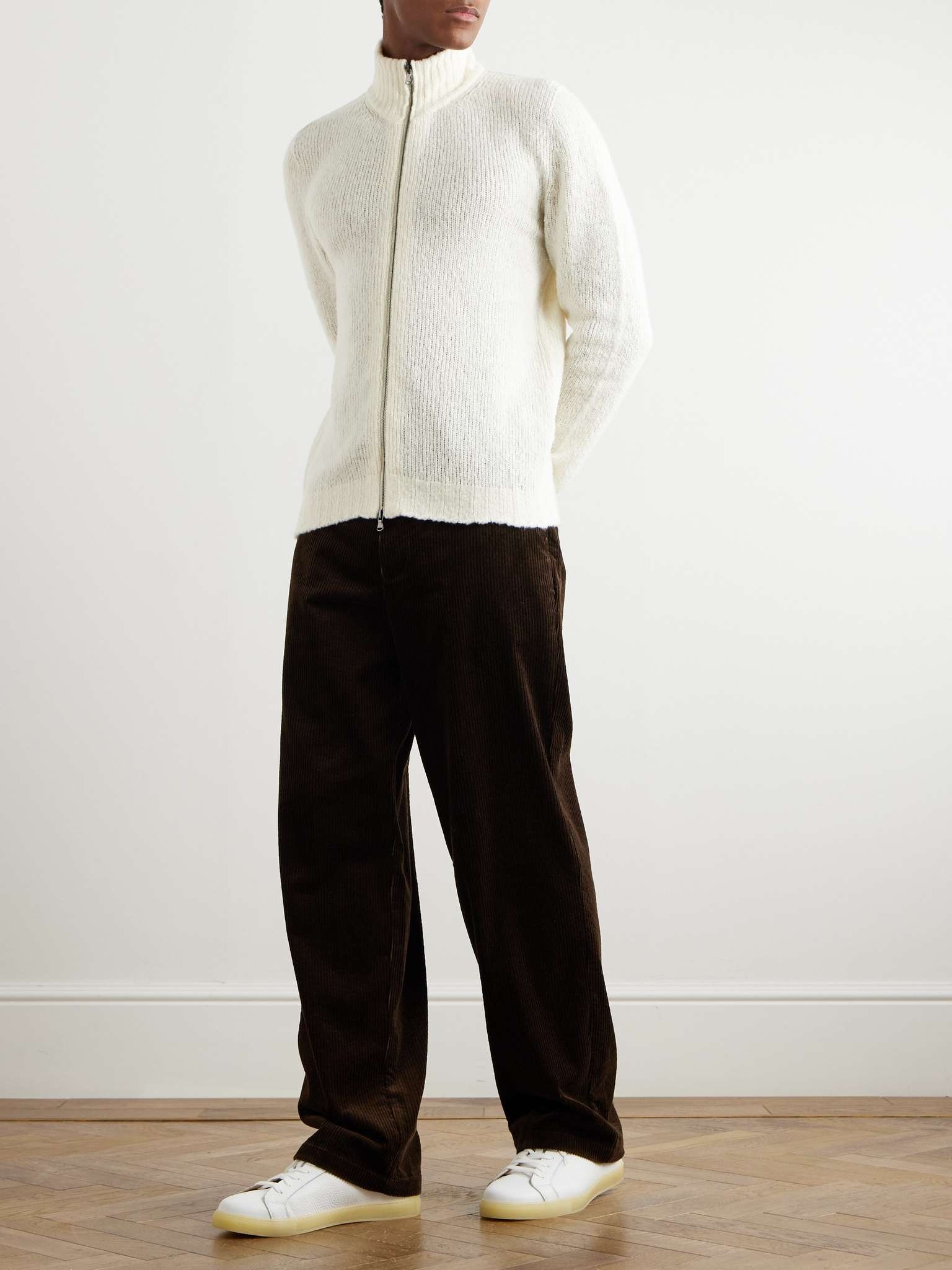 Merino Wool-Blend Zip-Up Cardigan - 2