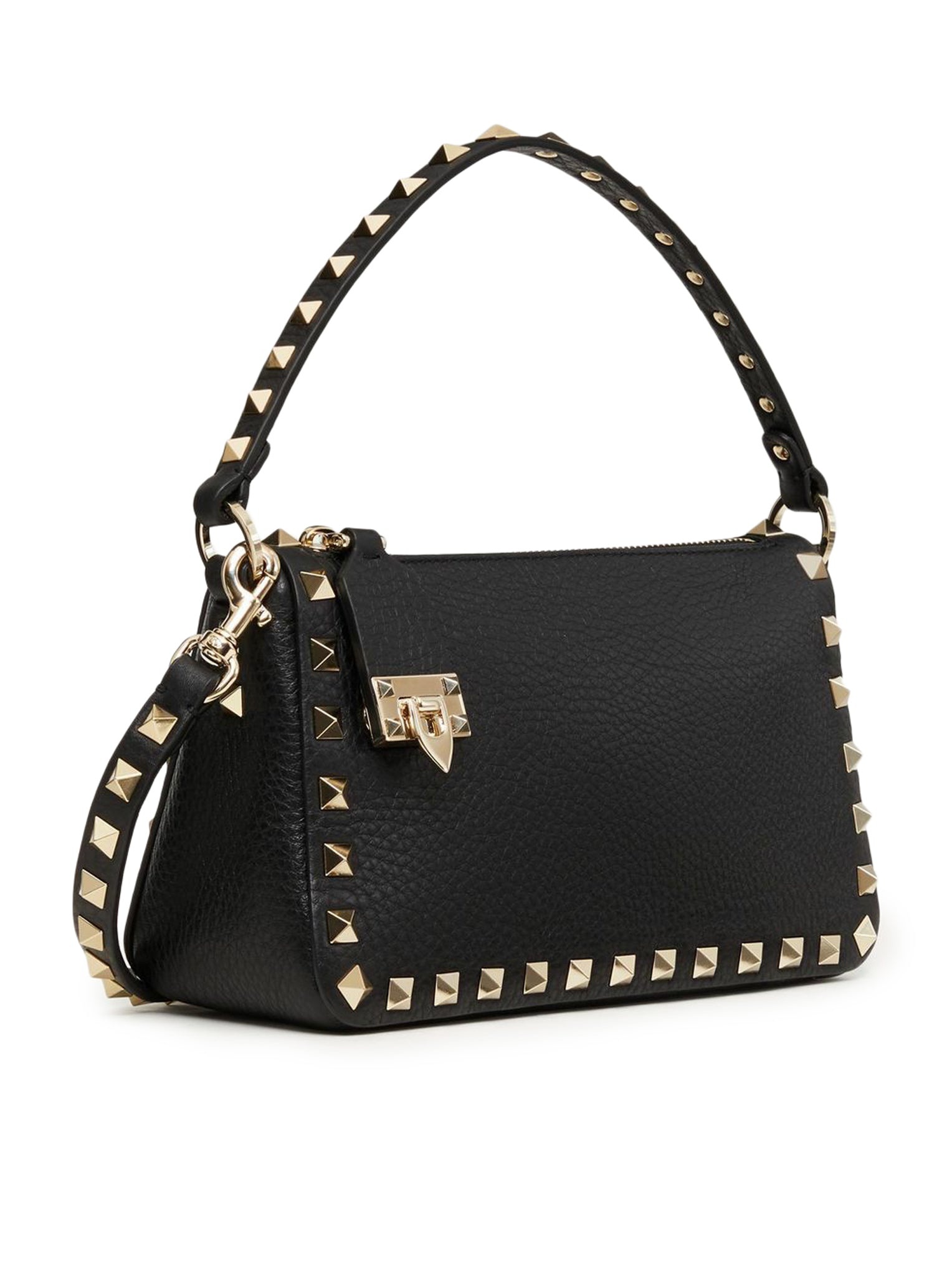 SMALL ROCKSTUD SHOULDER BAG IN GARNET CALFSKIN - 2