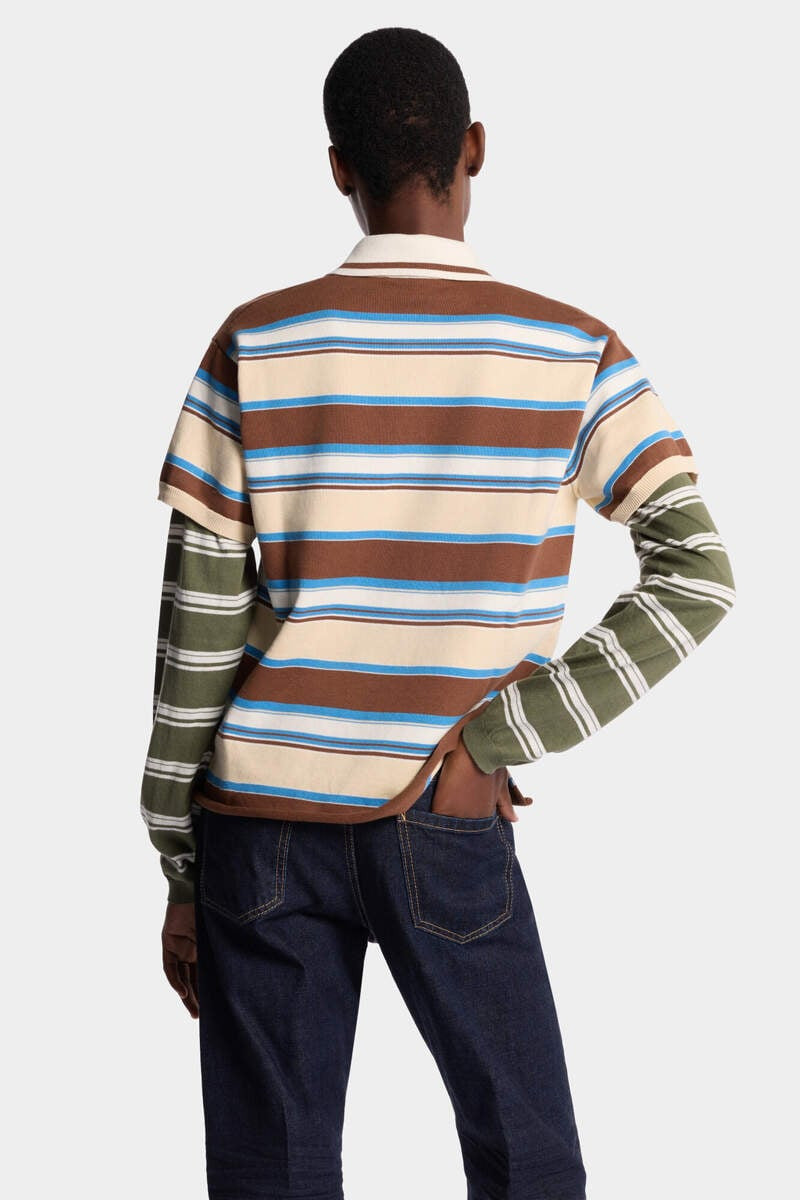 STRIPED LONG SLEEVES KNIT POLO 4