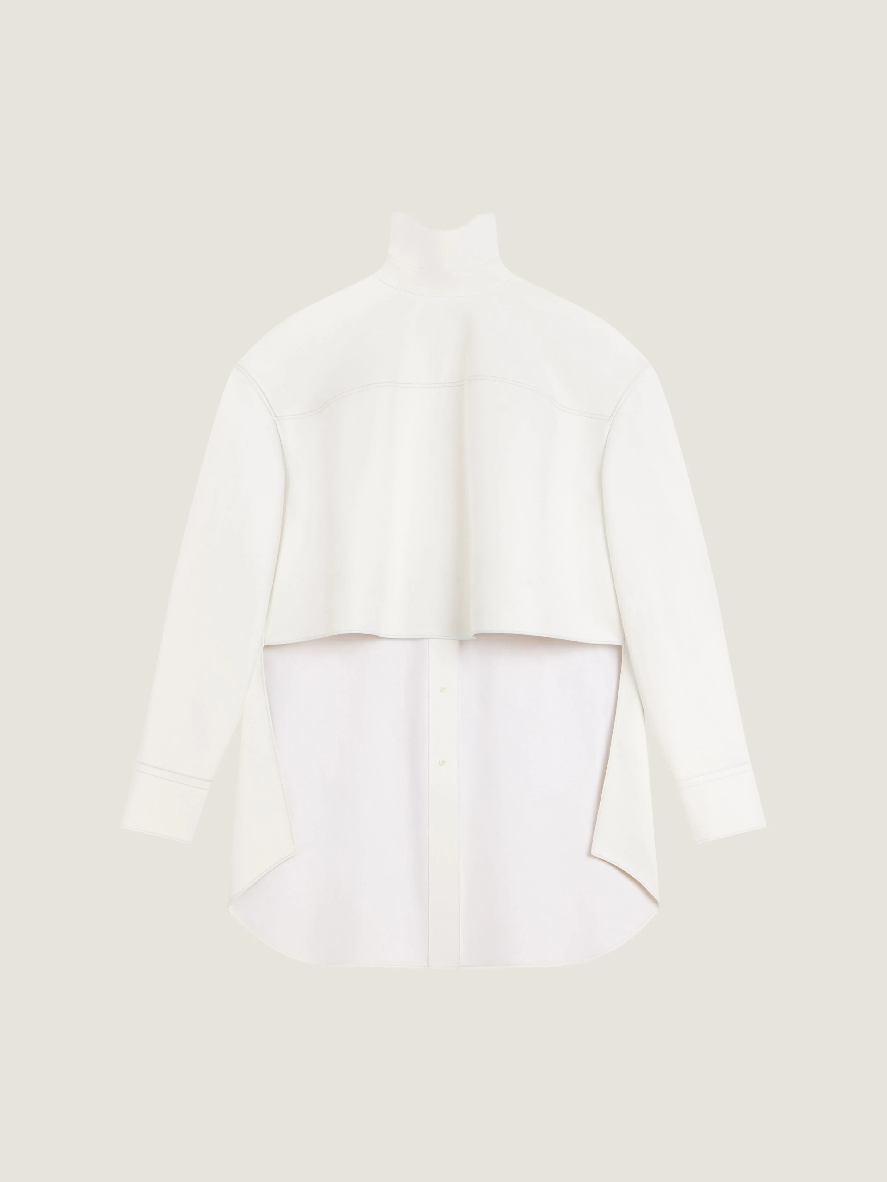 BACK-TO-FRONT TIE-UP SHIRT IN NAPPA LEATHER - 1