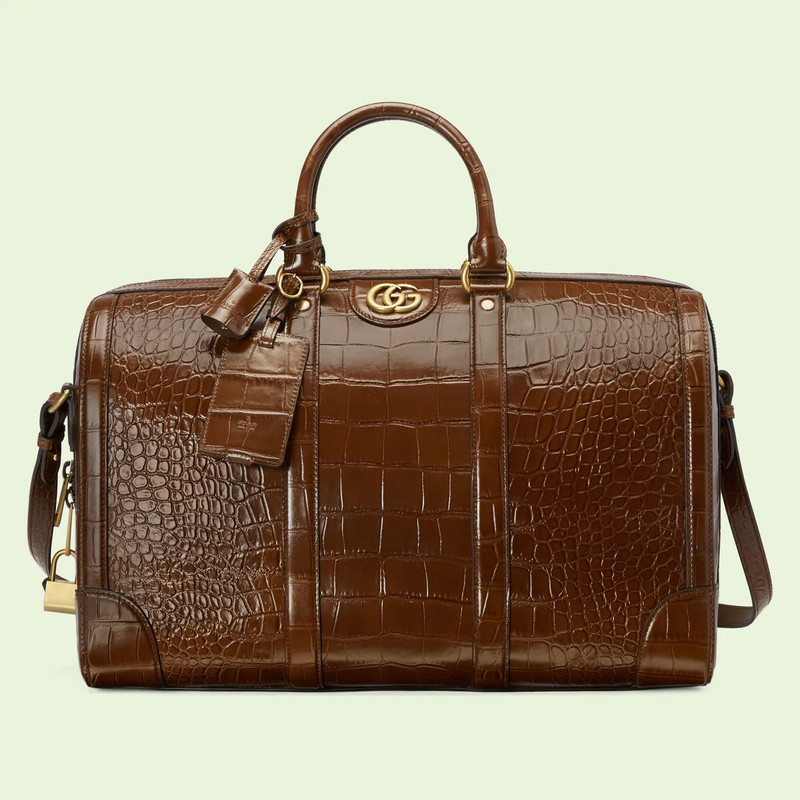 Crocodile duffle bag with Double G 1