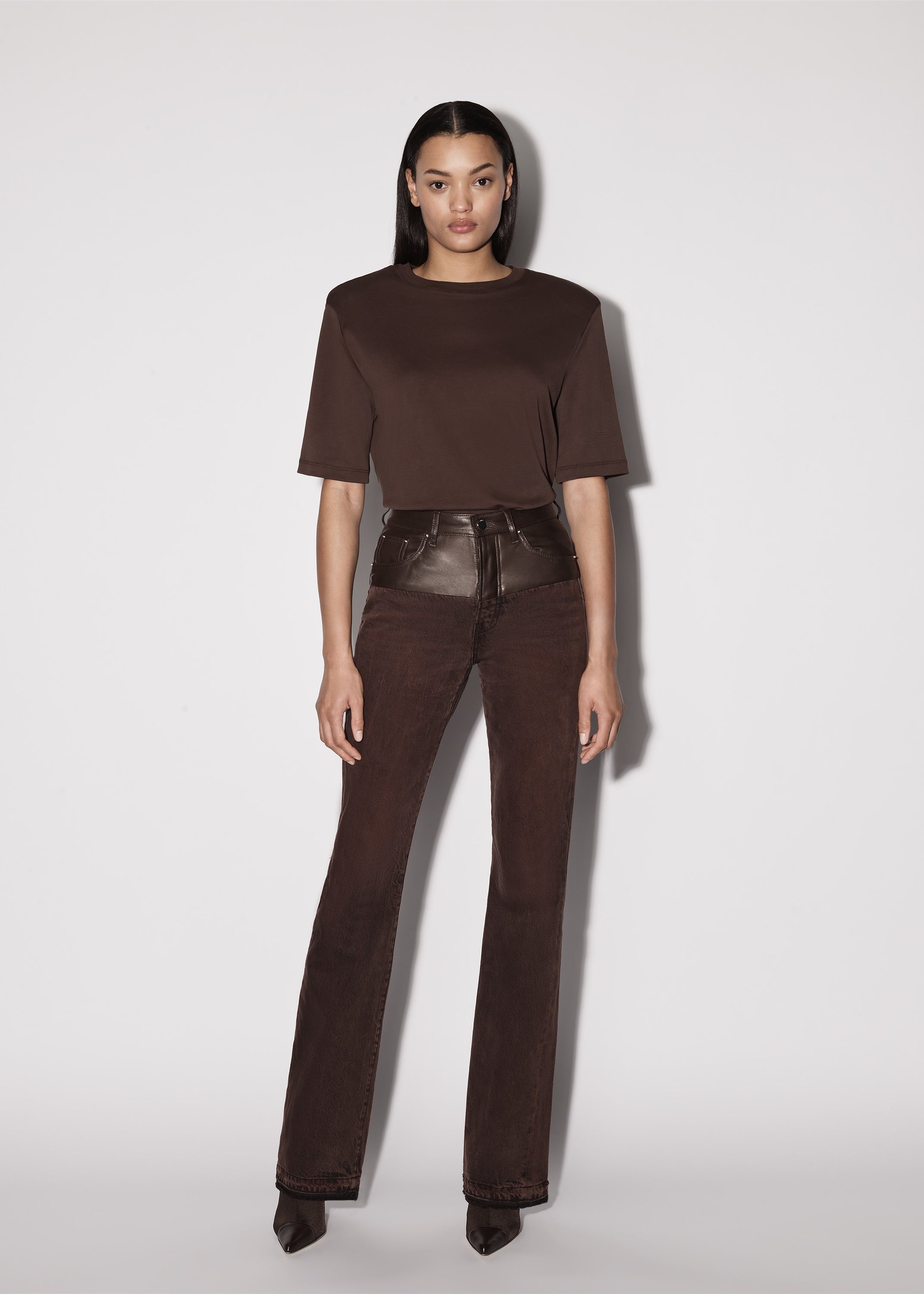 LEATHER HYBRID BOOTLEG JEAN - 2