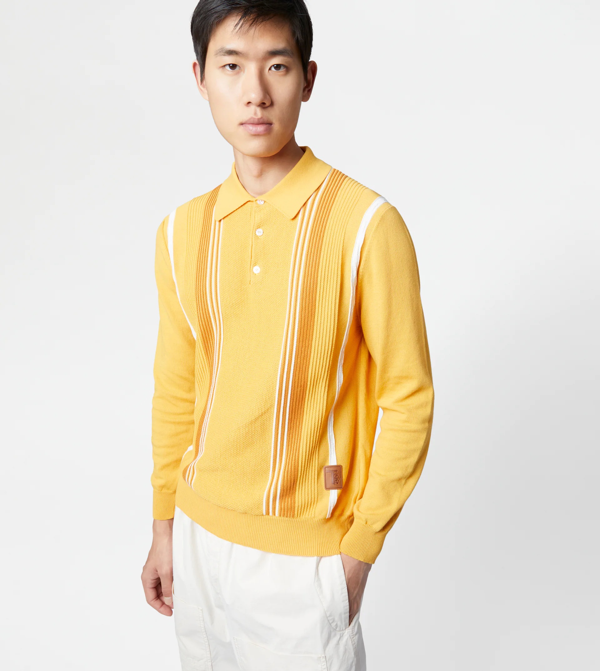 POLO SHIRT IN COTTON KNIT - YELLOW - 7