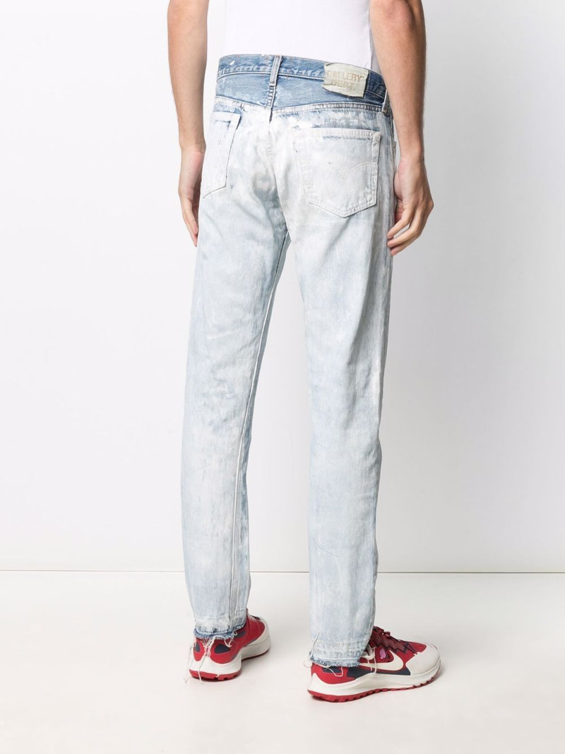 mid-rise straight-leg bleached jeans 4