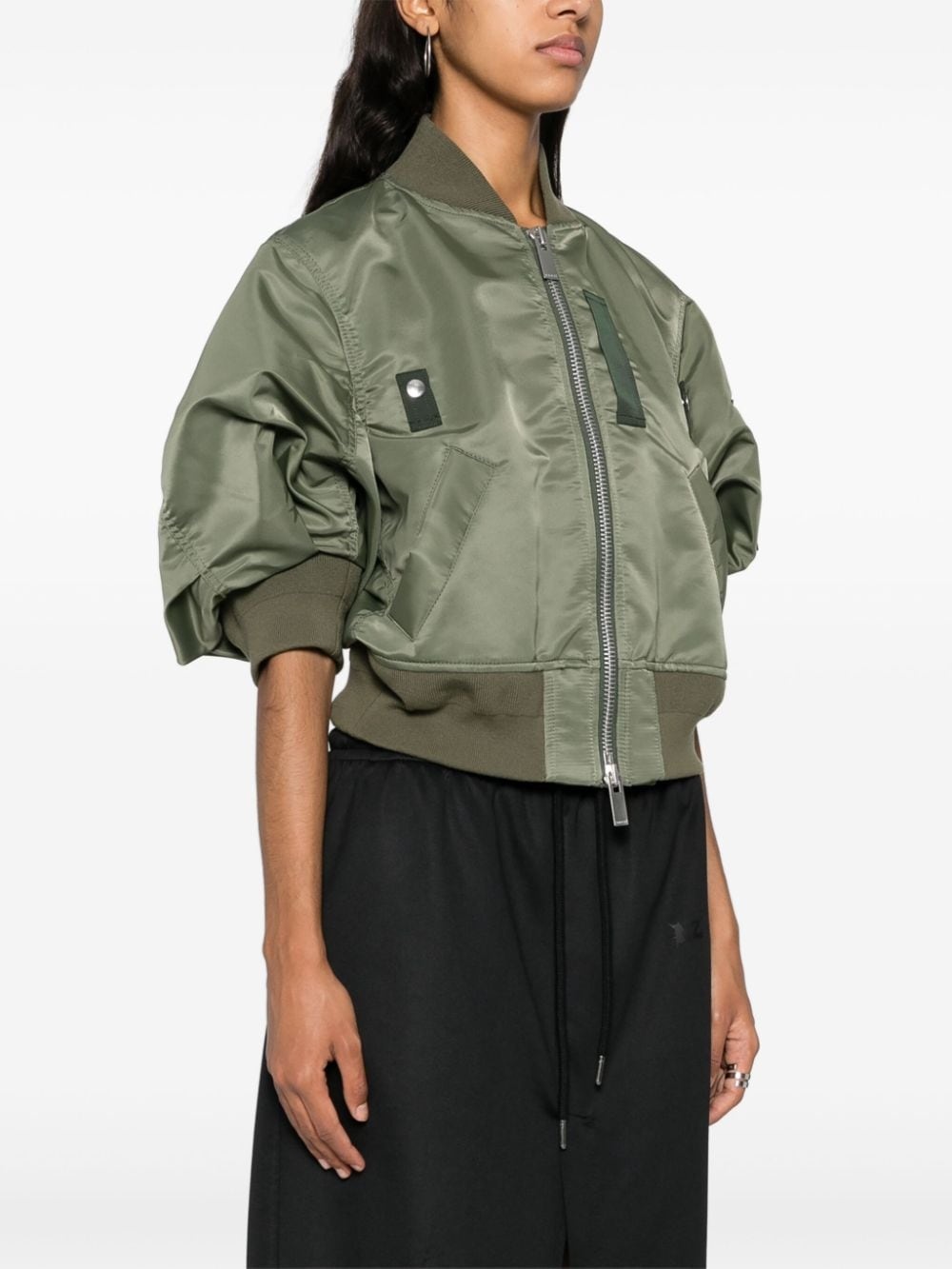 short-sleeve bomber jacket - 3