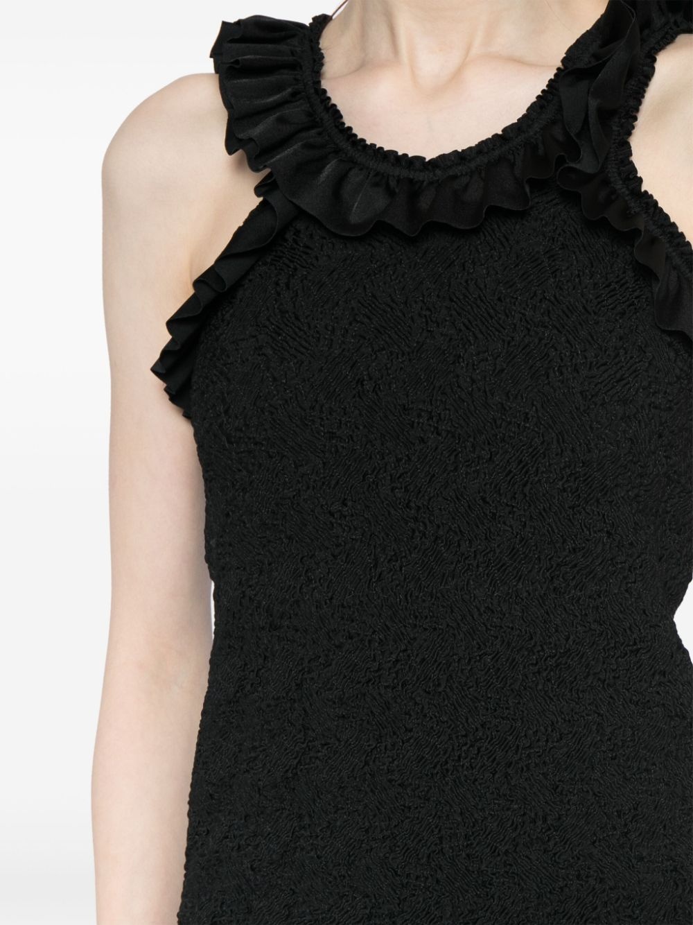 ruffle-hem smocked mini dress - 5