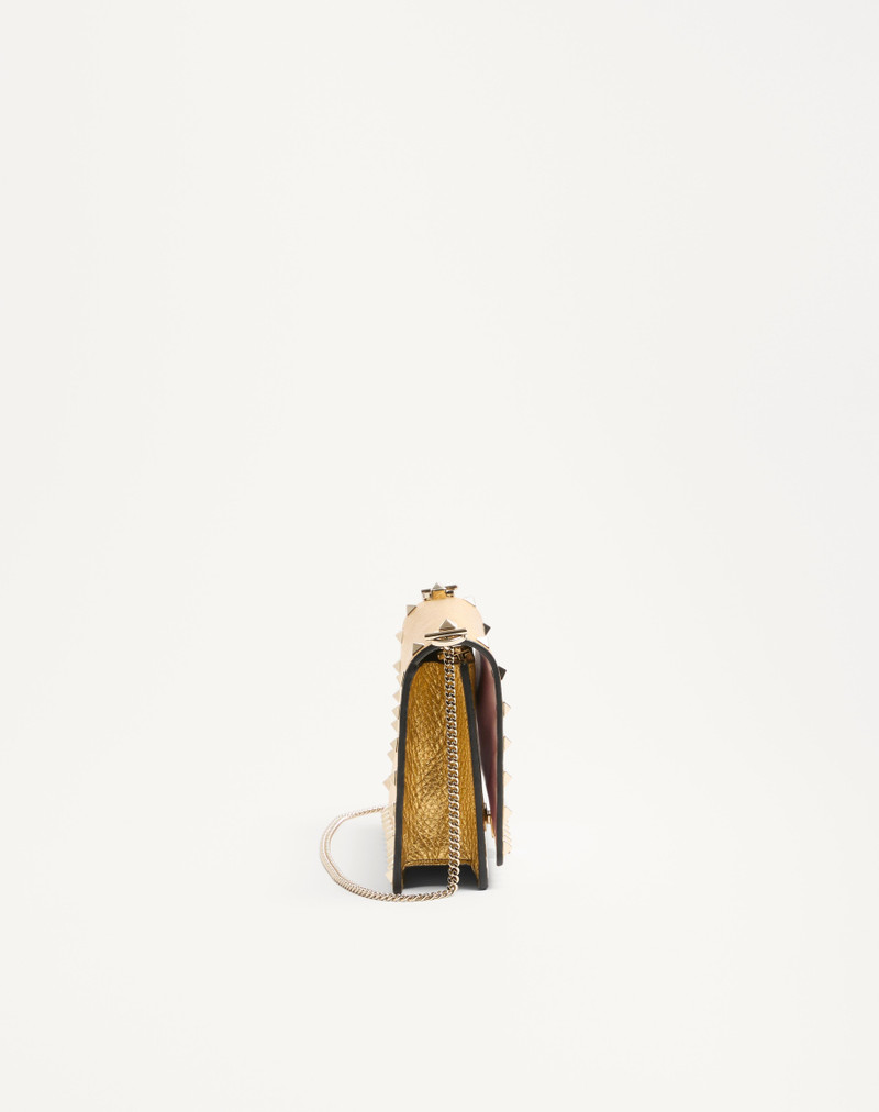 ROCKSTUD MINI CALFSKIN BAG WITH CHAIN IN LAMINATED GRAINY CALFSKIN 3