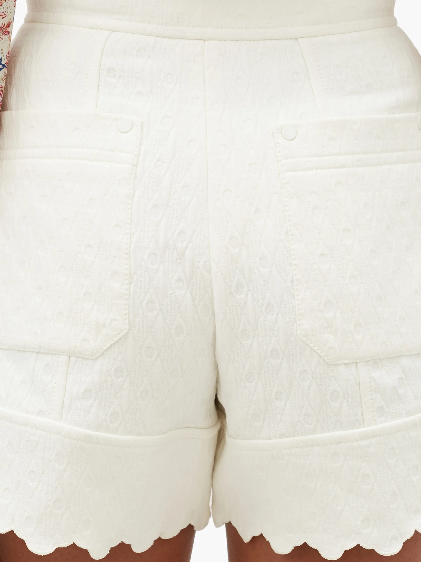 Scalloped cotton-jacquard shorts - 3