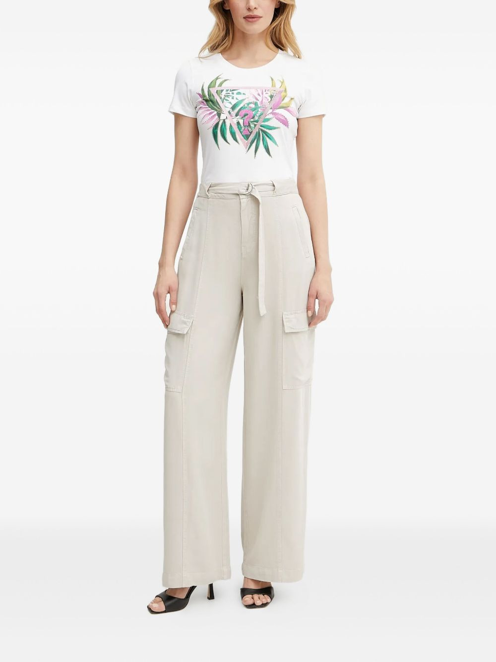 belted cargo trousers - 2