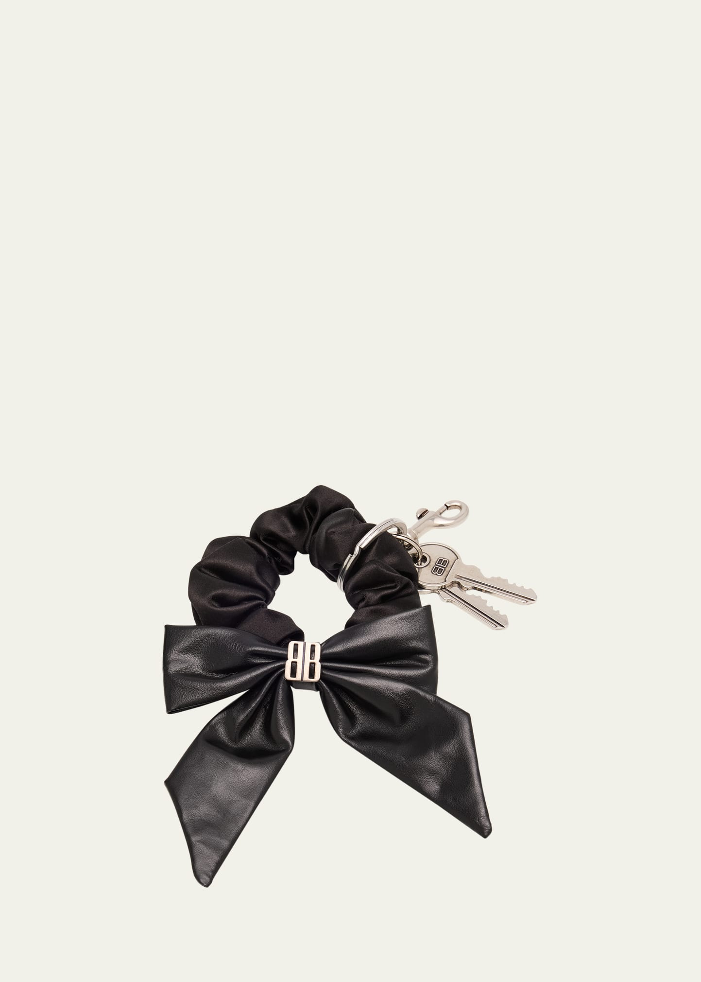 Bow-Embellished Scrunchie Keyring - 1